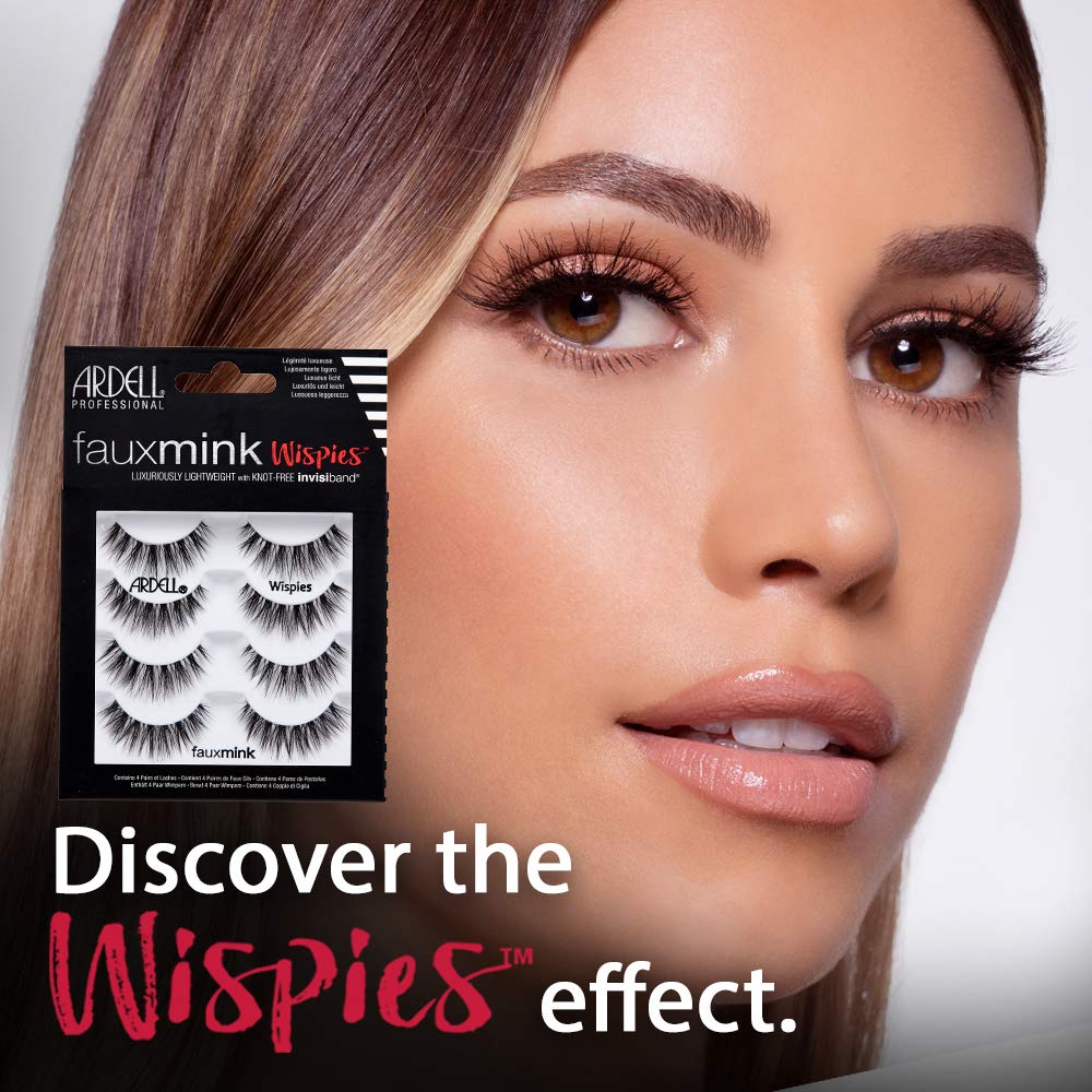 Ardell Faux Mink False Eyelashes, Wispy Natural Lashes, Reusable, Soft & Lightweight for Everyday Glam, Multipack - 2 Pack x 4 Pairs - Image 2