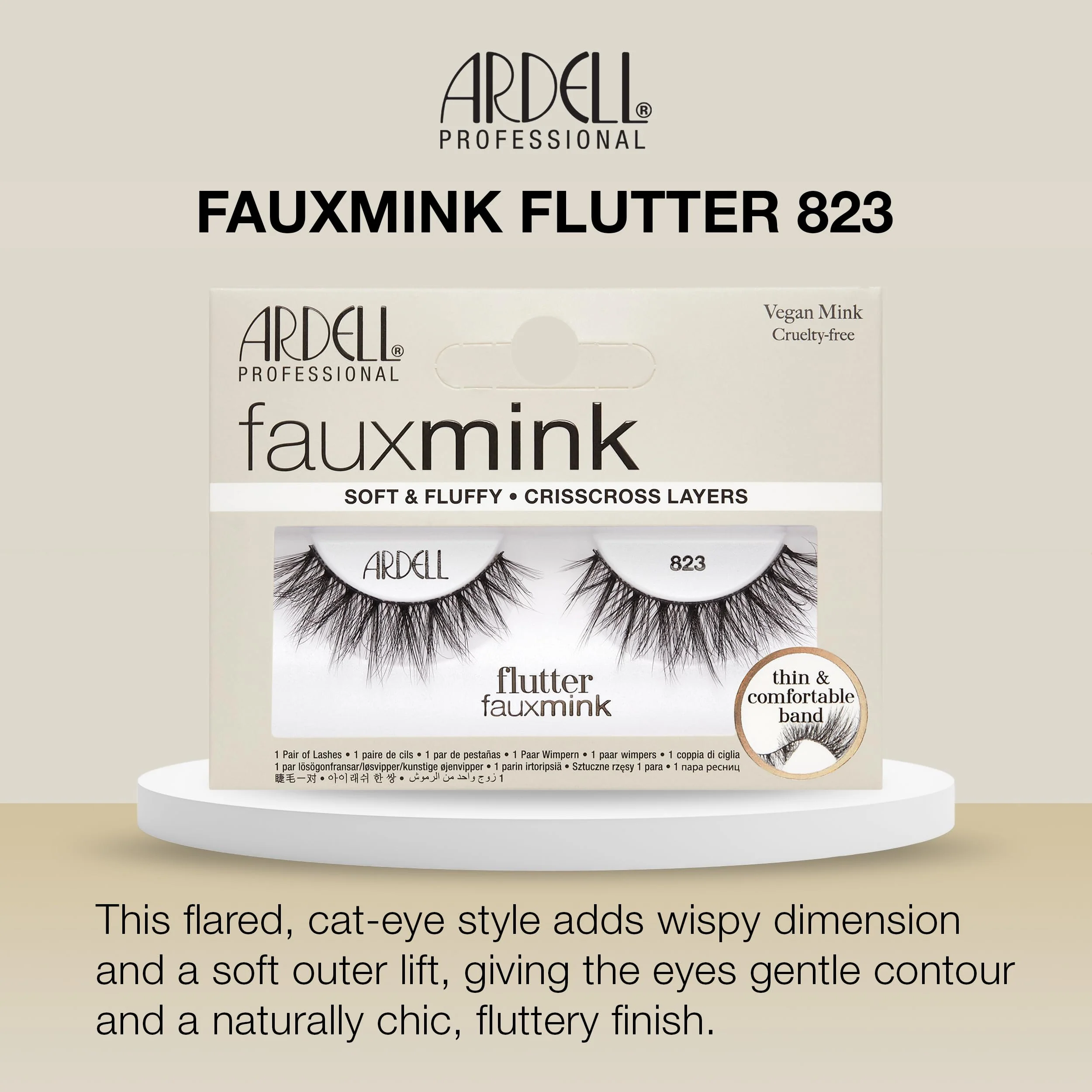 Ardell Faux Mink Lashes Wispies 823 – Fluttery Strip Eyelashes, Crisscross, Vegan Mink, Cruelty-Free, Wispy Lashes Falsies for Seamless Wear, 4 Pack - Image 3