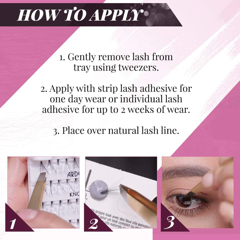 Ardell Individual Lashes Double Up - Medium Black, DIY, Cluster Eyelash Extensions, Knot-Free Eyelash Clusters, Lash Extension, 4 Pack - Image 2