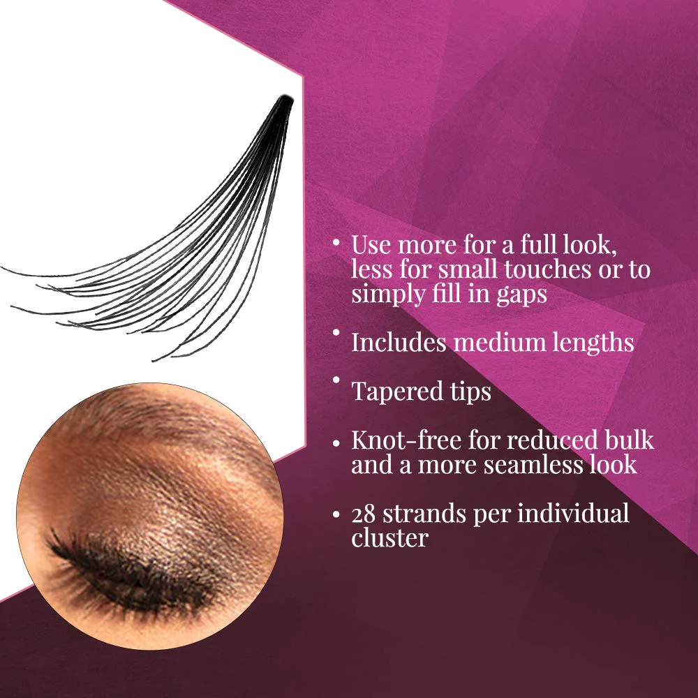 Ardell Individual Lashes Double Up - Medium Black, DIY, Cluster Eyelash Extensions, Knot-Free Eyelash Clusters, Lash Extension, 4 Pack - Image 4