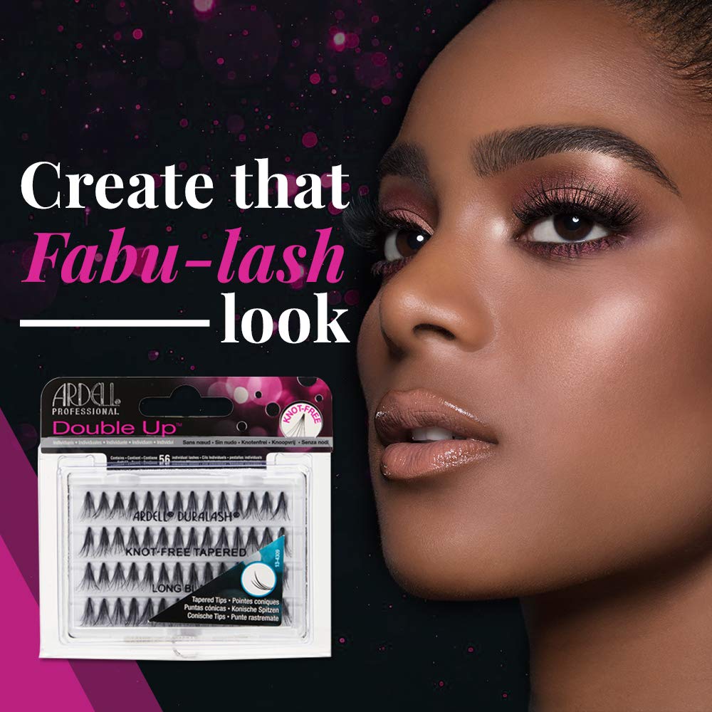 Ardell Individual Lashes False Eyelashes Double Up Soft Touch - Long, Black, DIY Lash Clusters, Reusable Eyelash Extensions, 4 Pack - Image 2