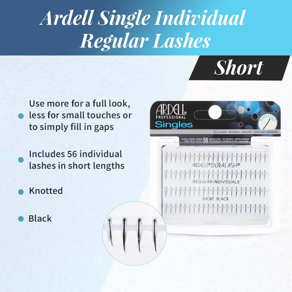 Ardell Individual Lashes Regular Short Black – Natural-Looking Individual Lash Extensions, Customizable Flare Style, 4 Pack - Image 3