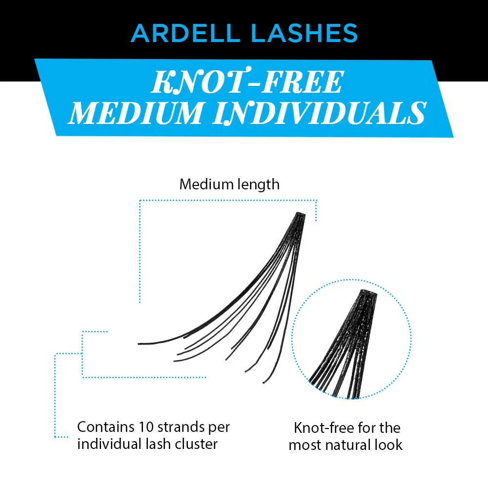 Ardell Individuals False Eye Lashes - Medium Black, DIY Lash Clusters, Lash Band, Long-Lasting Eyelash Extensions, 4 Pack - Image 4