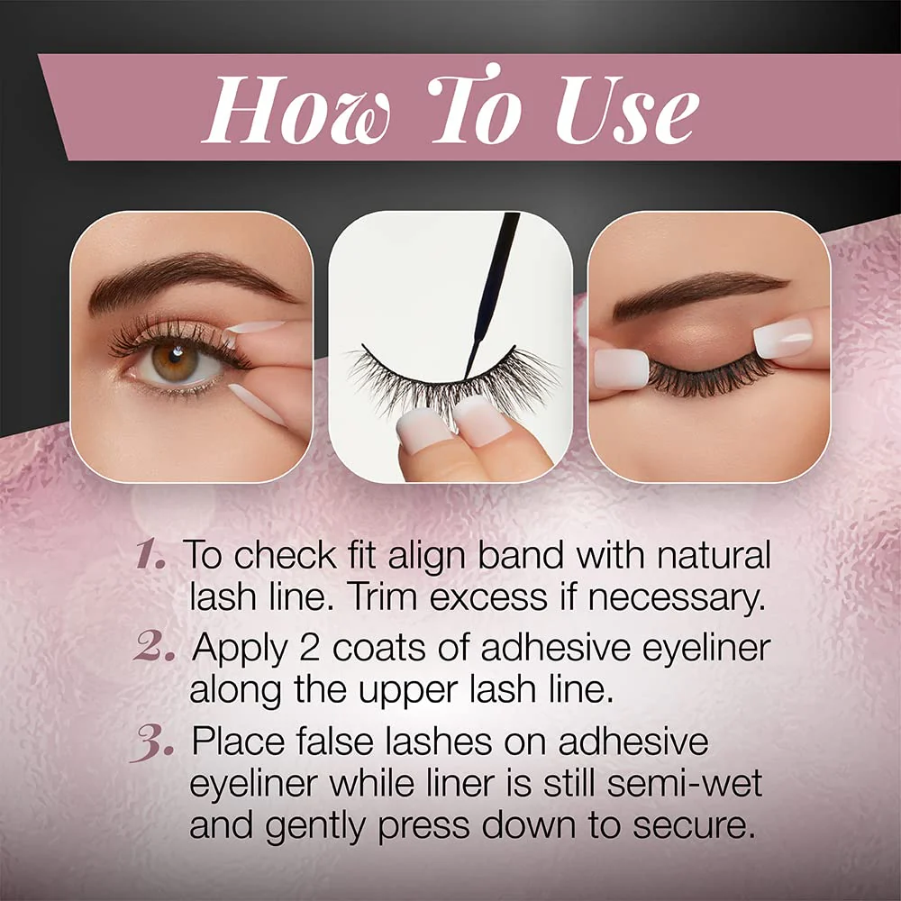 Ardell Lash Contour 371 Outer Volume Dramatic Eye-Elongating Effect with Duo Line It Lash It Adhesive Black, 2 Pairs - Image 5