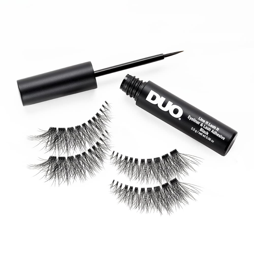 Ardell Lash Contour 371 Outer Volume Dramatic Eye-Elongating Effect with Duo Line It Lash It Adhesive Black, 2 Pairs - Image 6