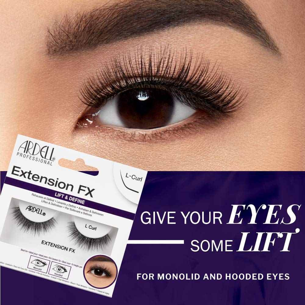 Ardell Lash Extension FX L Curl Lashes – Lift & Define Eyelashes, Natural for Hooded Eyes, Reusable Eye Lash, 4 Pack - Image 2
