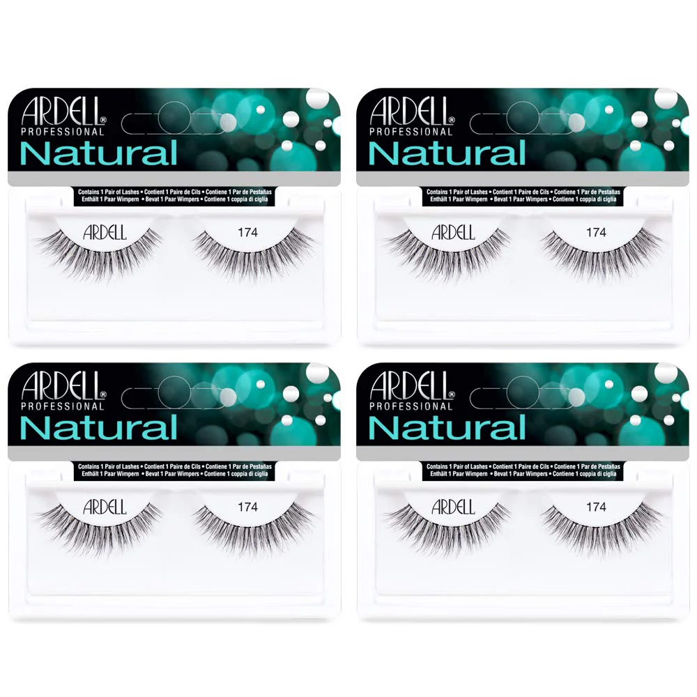 Ardell Lashes 174 - Lightweight, Natural Looking False Eyelashes, Long-Lasting Strip Lash for Everyday Wear, 4 Pack