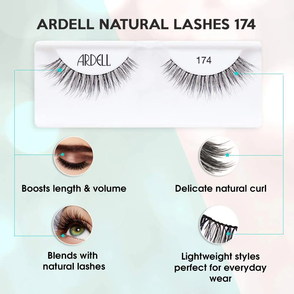 Ardell Lashes 174 - Lightweight, Natural Looking False Eyelashes, Long-Lasting Strip Lash for Everyday Wear, 4 Pack - Image 3