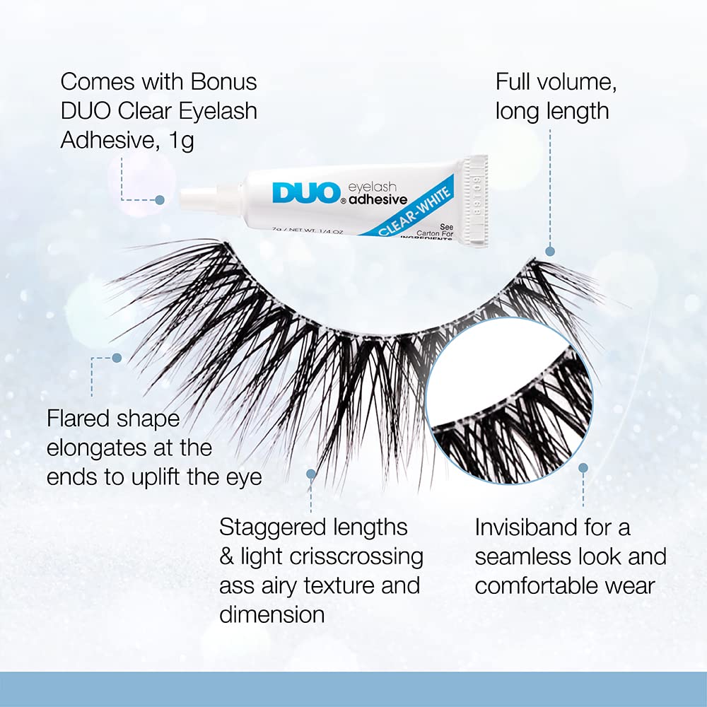Ardell Light As Air False Eyelashes 523 - Ultra Lightweight, Natural Look Lashes, Includes DUO Eyelash Adhesive - Image 4