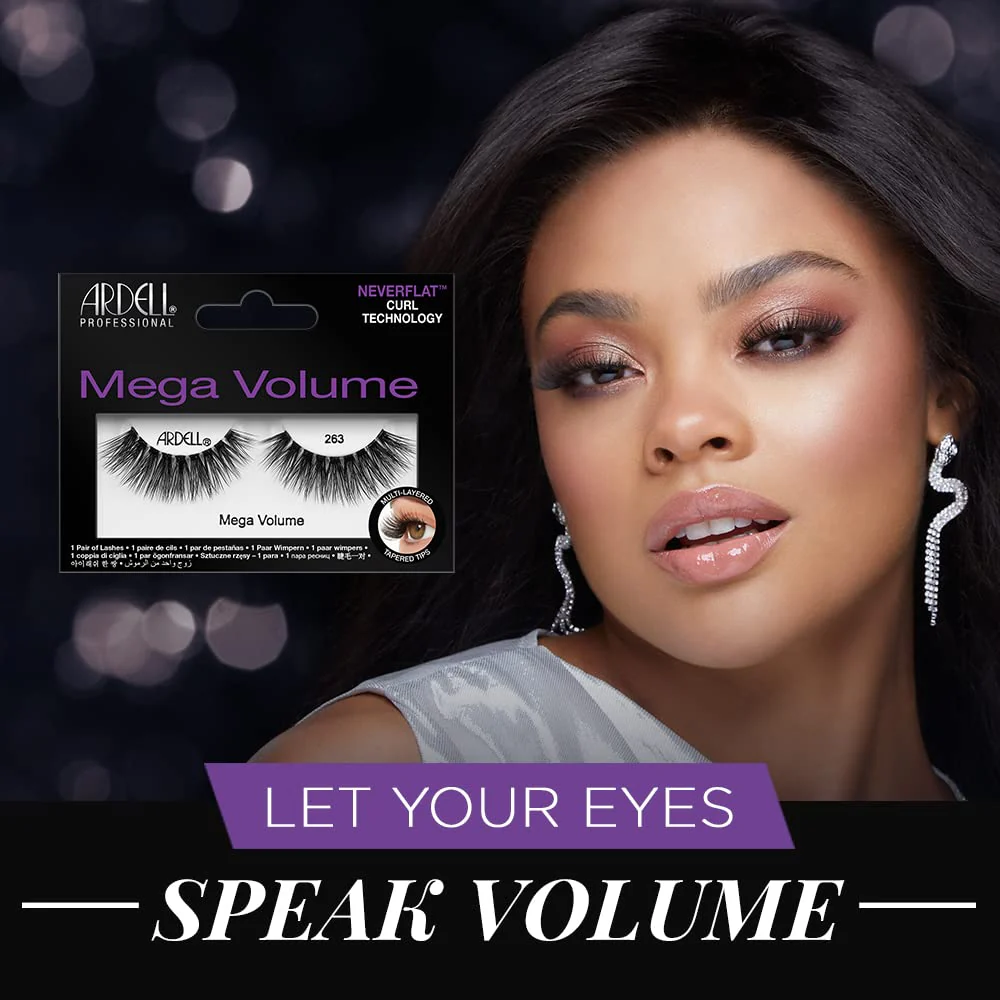 Ardell Mega Volume Eyelashes 263 – Double Up Lashes, Feathery Soft for Dramatic Eye Look, 1 Pair - Image 3