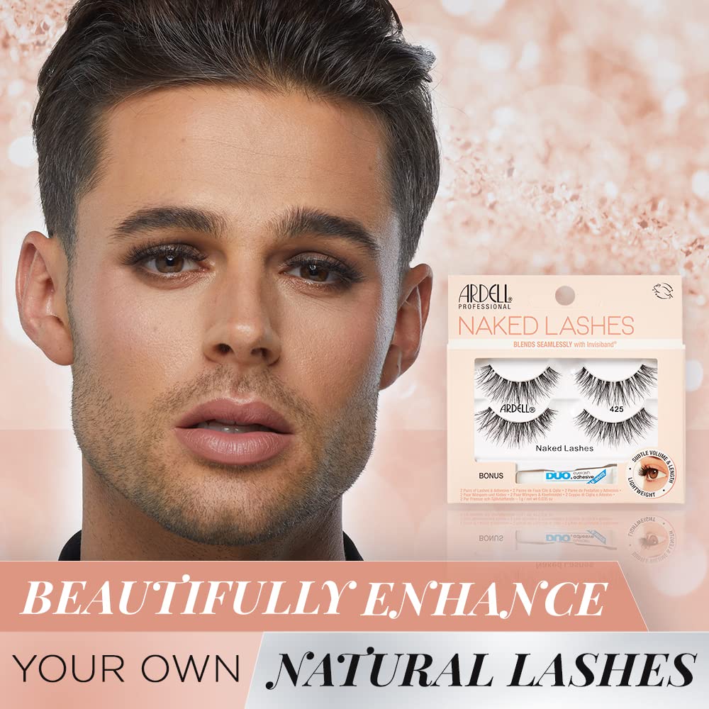 Ardell Naked Lashes 425, 2 Pairs, with 1g Duo Pipette Clear-White Adhesive, Subtle Volume & Length, 1 Set - Image 3