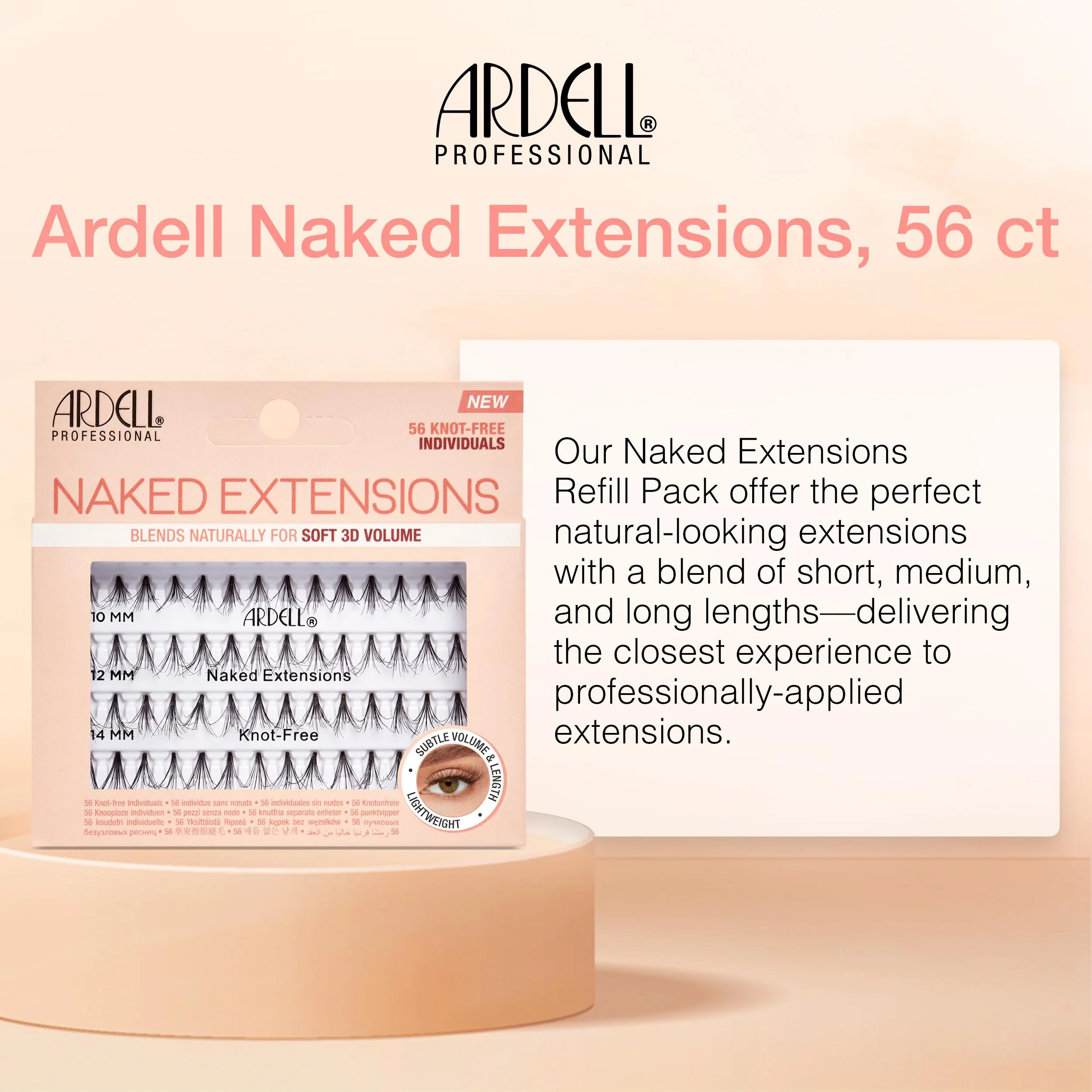 Ardell Naked Lashes Extensions Knot-Free Individual Lashes – DIY Lash Clusters Natural Look, Soft Volume Cluster Eyelash Extensions, 56 ct - Image 3