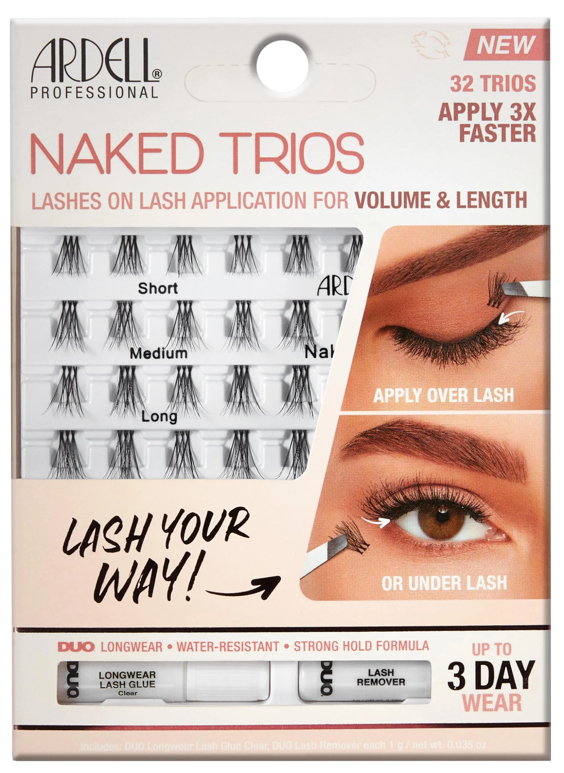 Ardell Naked Lashes Trios Kit, 32 Trios, 1 pack - Image 7