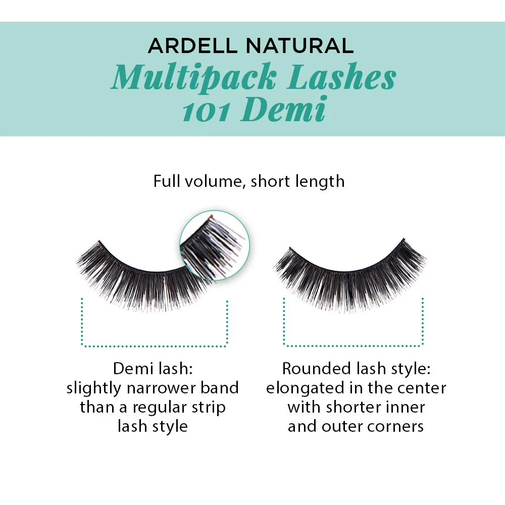 Ardell Natural Lashes Multipack, Demi Wispies #101 - Black, Lightweight, Natural Looking False Eyelashes, 2 Pack - Image 3