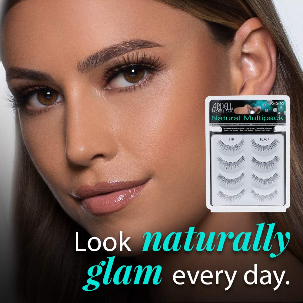 Ardell Natural Multipack False Eyelashes 110 - Black, Lightweight Lashes for Everyday Wear, Comfortable Invisiband Strip Lashes, 2 Pack - Image 3