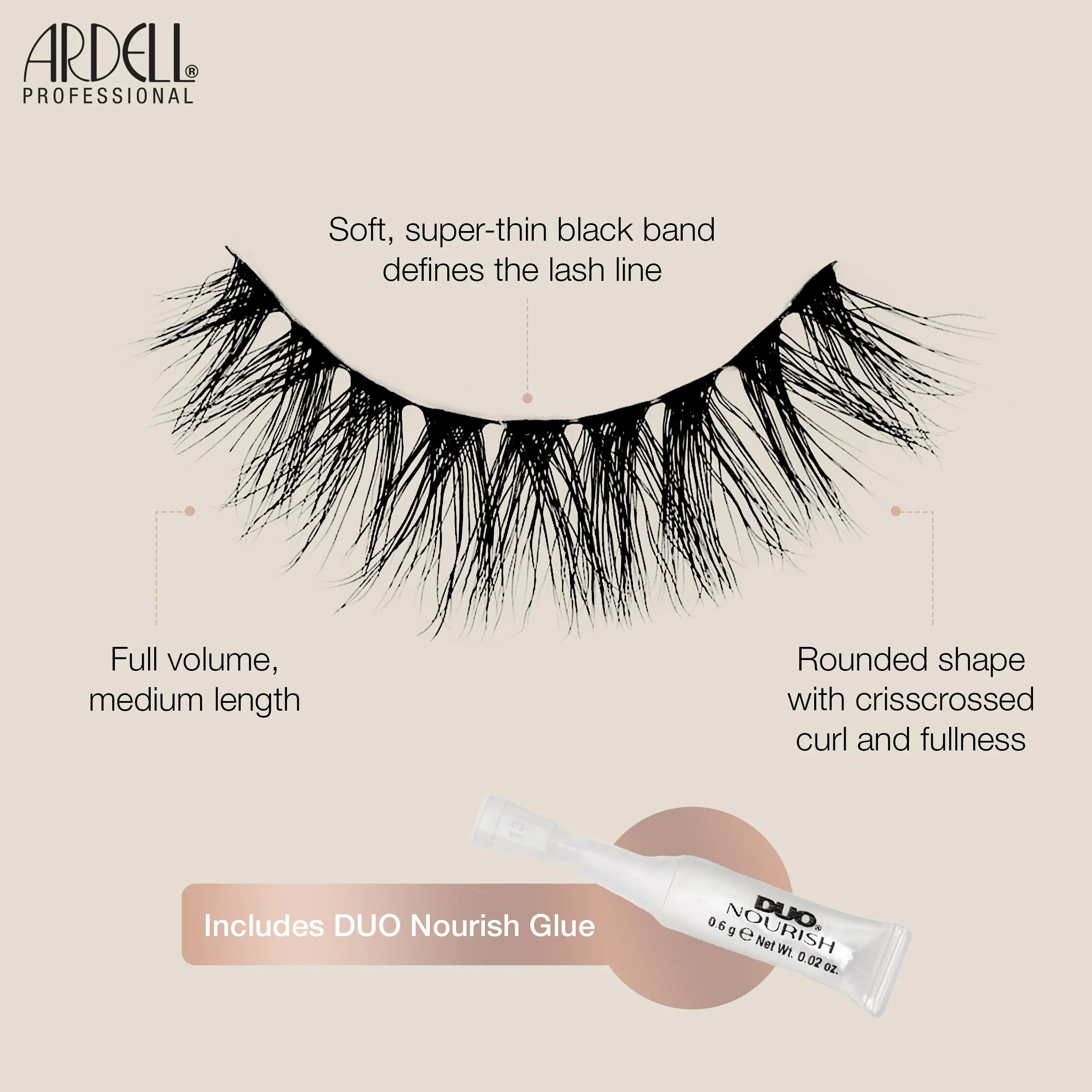 Ardell Nourish Lashes 753 – Wispy Natural False Eyelashes with Peptides & Biotin Infused Band, Lash Glue Included, Fluffy Strip Lashes for Sensitive Eyes - Image 4