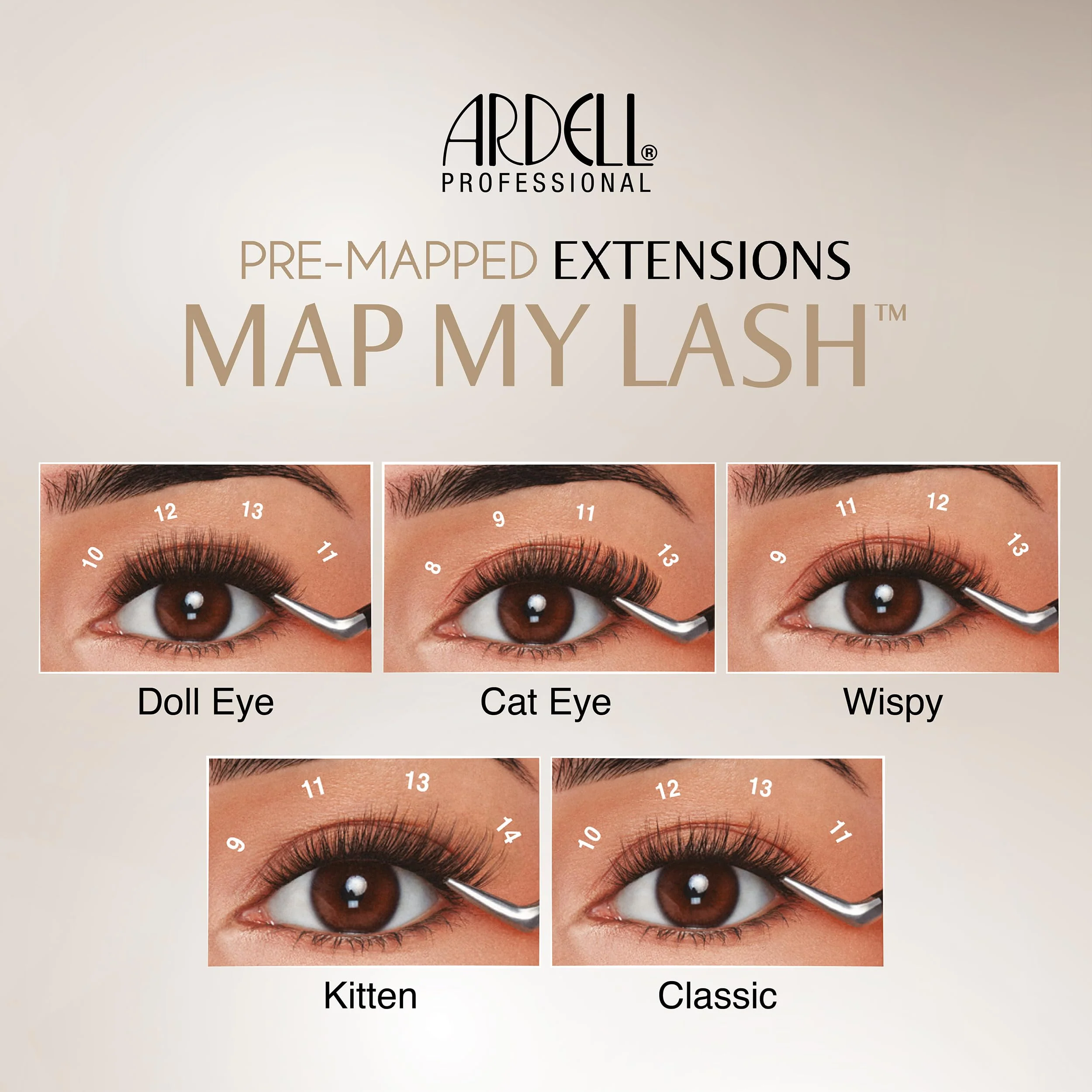 Ardell Pre-Mapped Eyelash Extensions Kit - False Lashes Cat Eye, Reusable Segmented Lash Strips, Long-Lasting with Lash Glue and Remover, 4-Pack - Image 7
