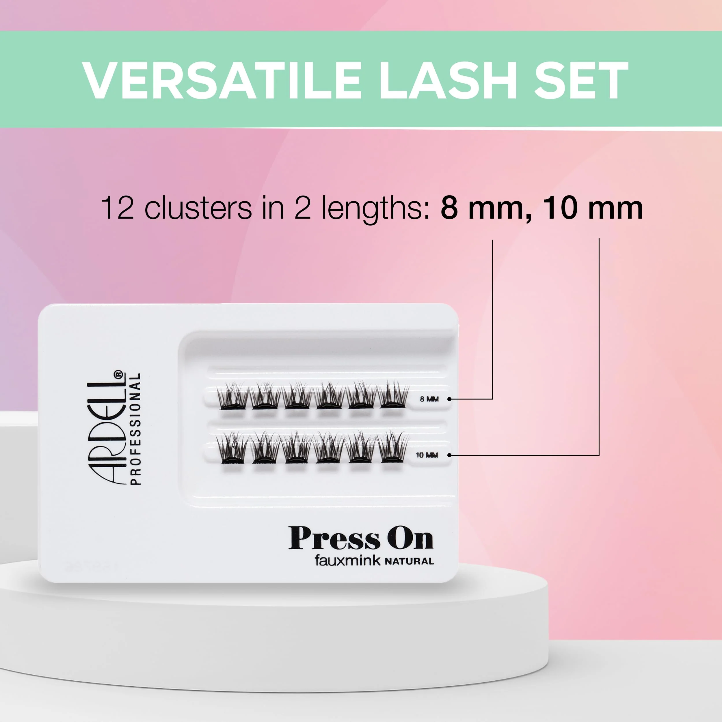 Ardell Press On Lashes Fauxmink Natural – Pre-Glued Underlash Extensions, Lash Clusters, No Glue Needed, 12 ct - Image 3