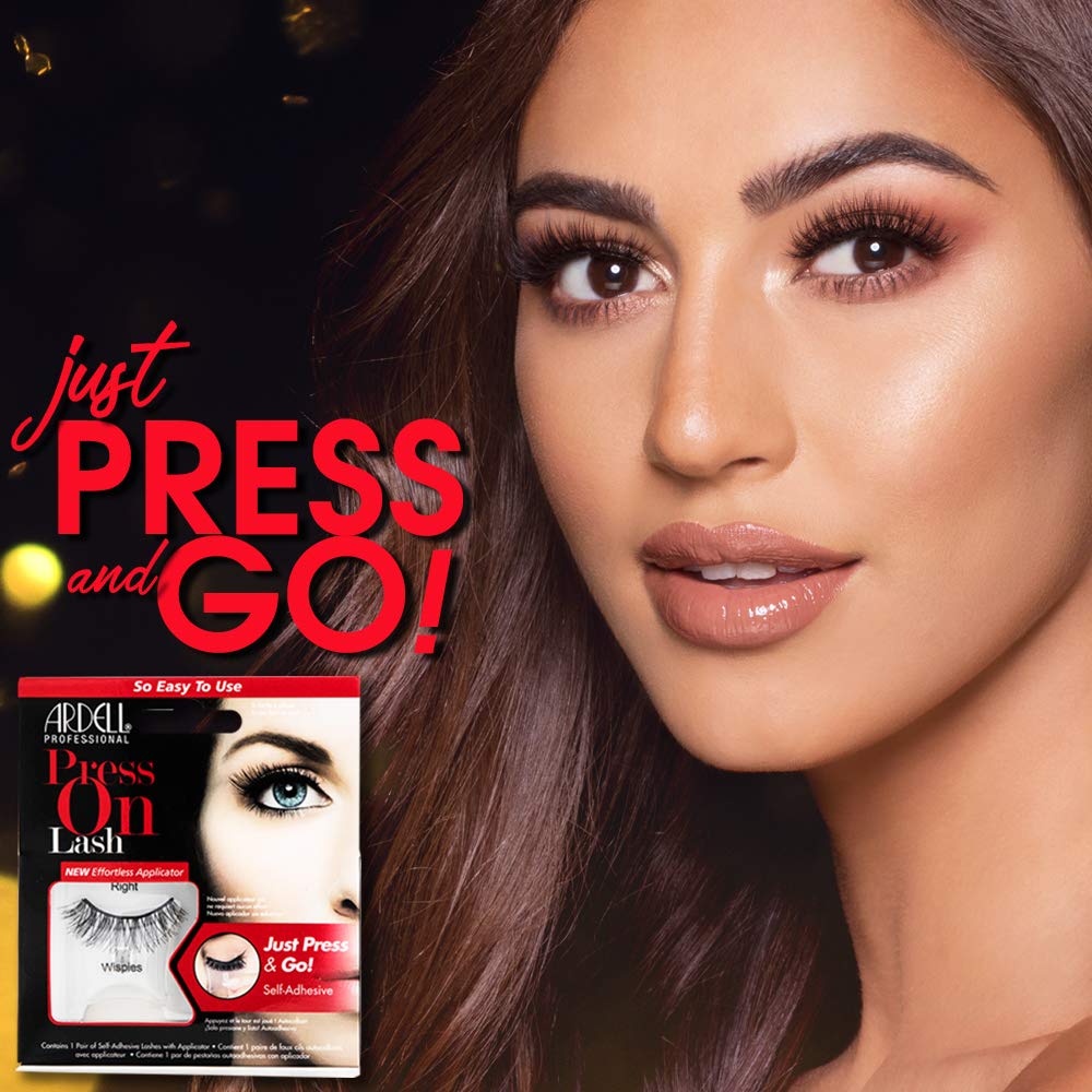Ardell Press On Wispies False Eyelashes - Self Adhesive Lashes, No Glue Needed, Eye Makeup Enhancement, 4 Pack - Image 2