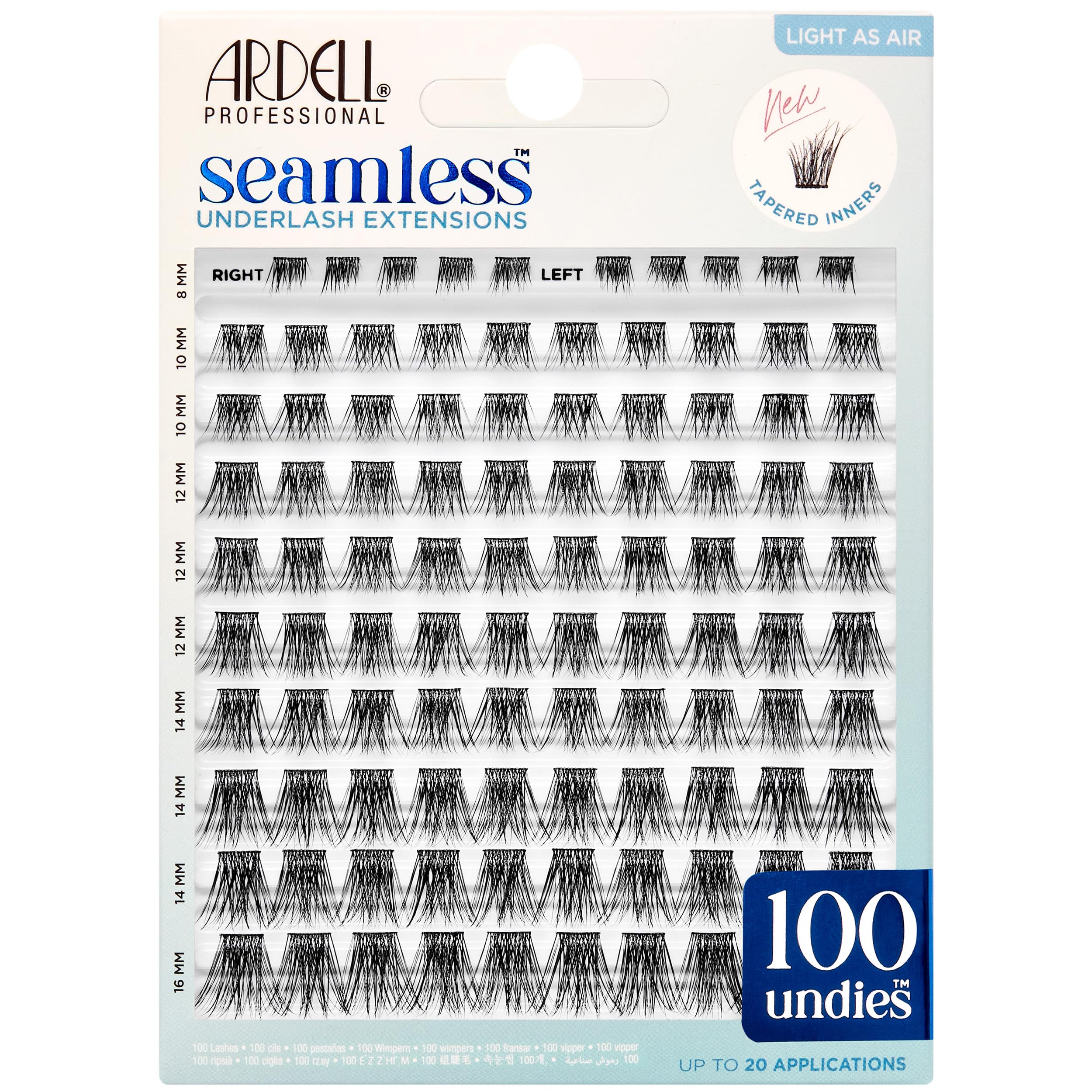 Ardell Seamless Underlash Extensions Light As Air Wispies – Wispy Lash Clusters, Natural False Eyelashes Lash Extension, Multi-Length, DIY Cluster Eyelash Extensions, 100 ct