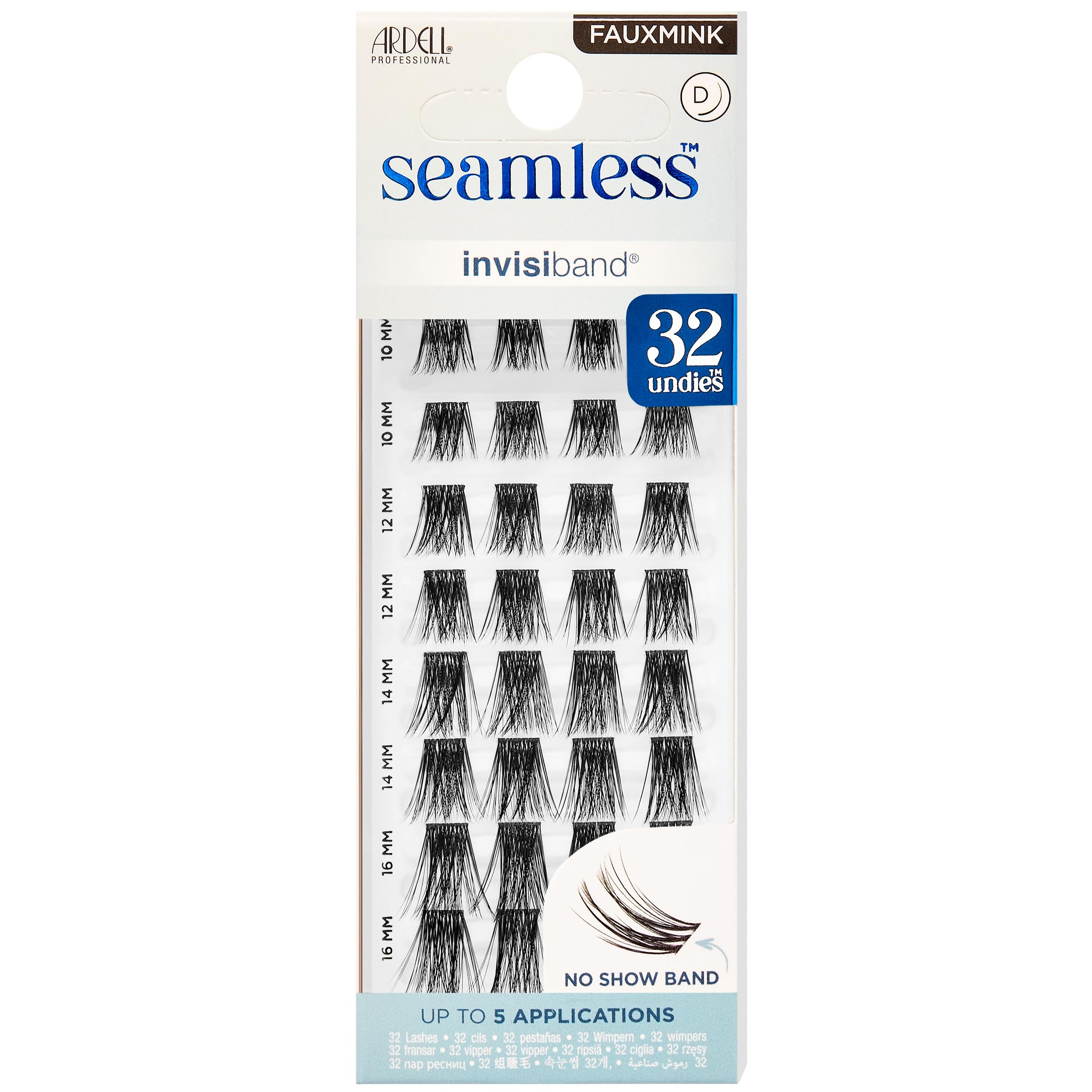 Ardell Seamless Underlash Faux Mink Lash Clusters – Faux Mink D Curl Cluster Lashes Natural Eyelash Clusters with Invisiband, Cluster Eyelash Extensions, DIY Lash Extension, 32 ct