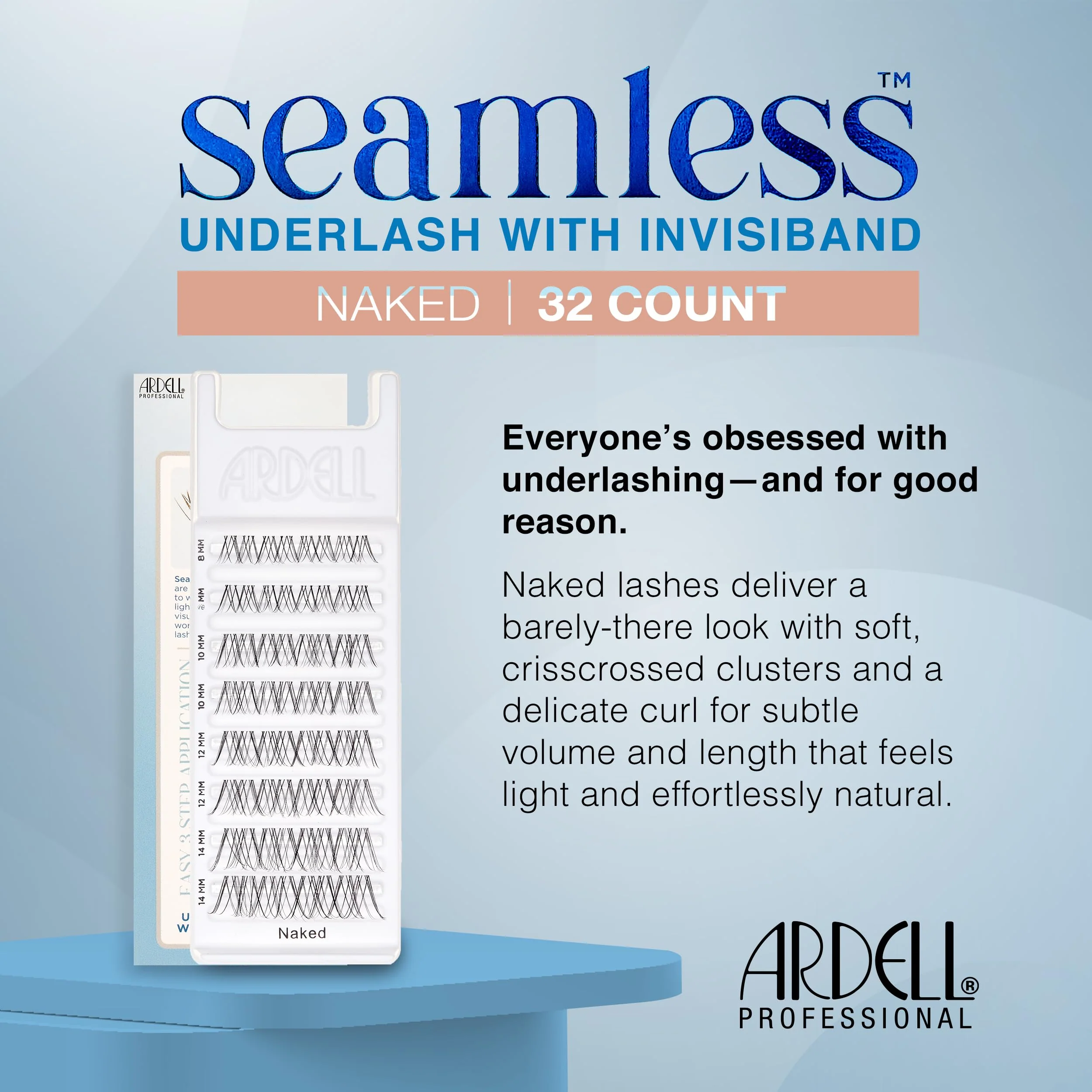 Ardell Seamless Underlash Naked Lashes DIY Lash Clusters – Cluster Lashes Natural Eyelash Clusters with Invisiband, Cluster Eyelash Extensions, Lash Extension, 32 ct - Image 3