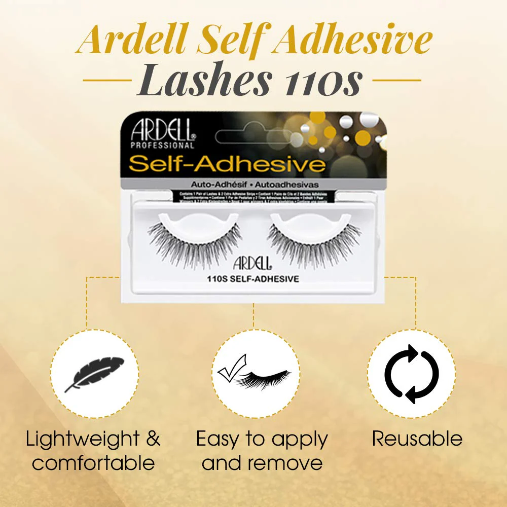 Ardell Self Adhesive Eyelashes 110S – Pre Glued Eyelashes No Glue Needed, Natural Looking Strip, 4 Pack - Image 3