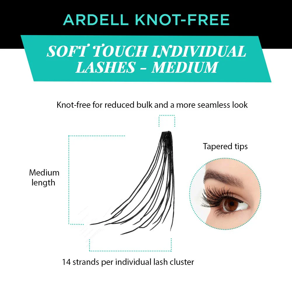 Ardell Soft Touch Individual Lashes – Knot-Free Lash Clusters, Medium Tapered False Eyelashes, 4 Pack - Image 2