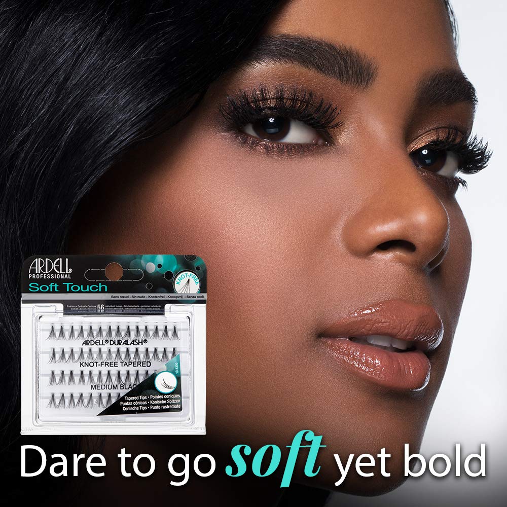 Ardell Soft Touch Individual Lashes – Knot-Free Lash Clusters, Medium Tapered False Eyelashes, 4 Pack - Image 3