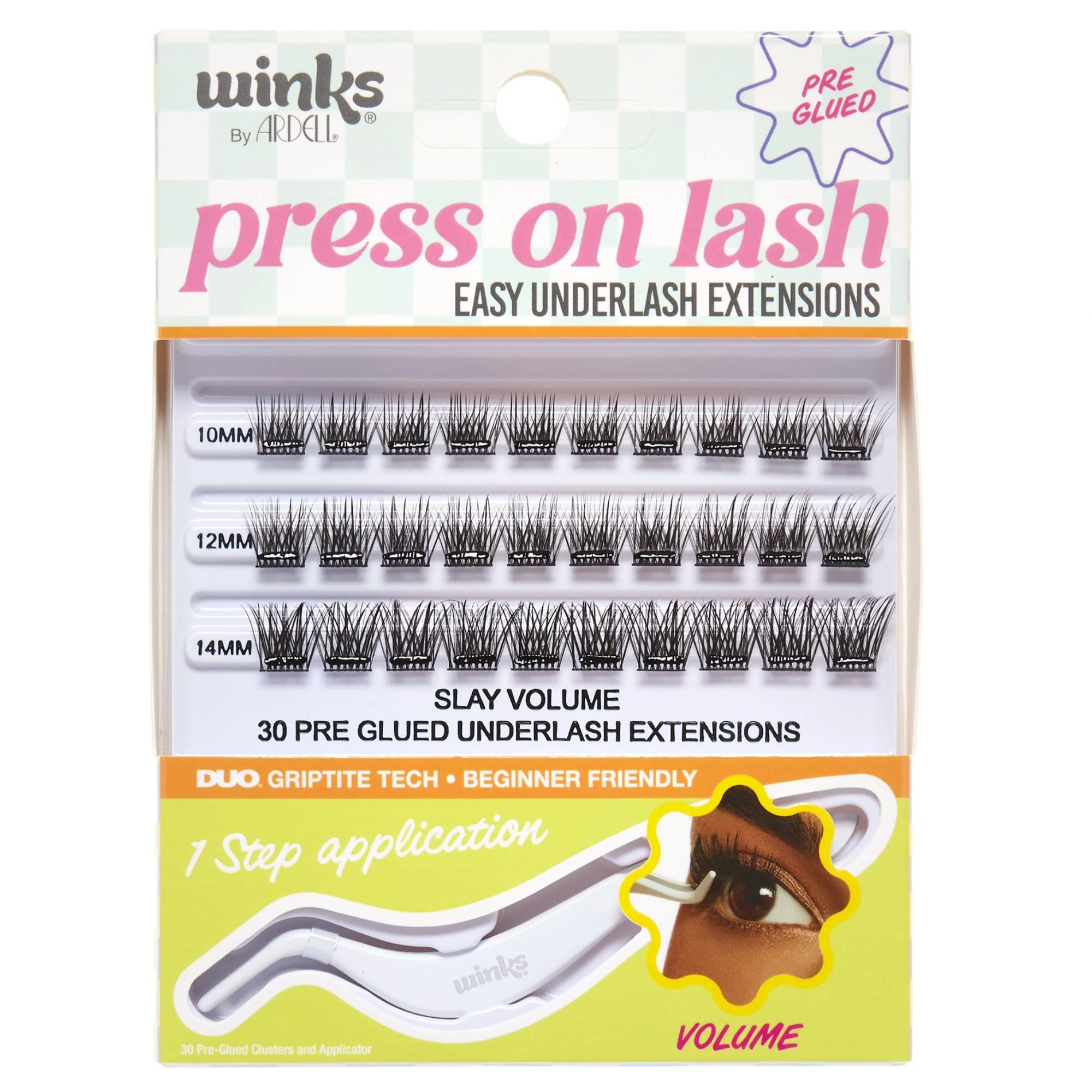 Ardell Winks Press On Eyelash Extensions, Volume - DIY Clusters, 30 Individual Lashes, Natural Look with Applicator, 1 Pack