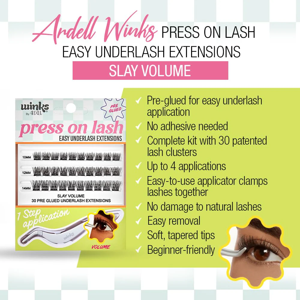 Ardell Winks Press On Eyelash Extensions, Volume - DIY Clusters, 30 Individual Lashes, Natural Look with Applicator, 1 Pack - Image 3