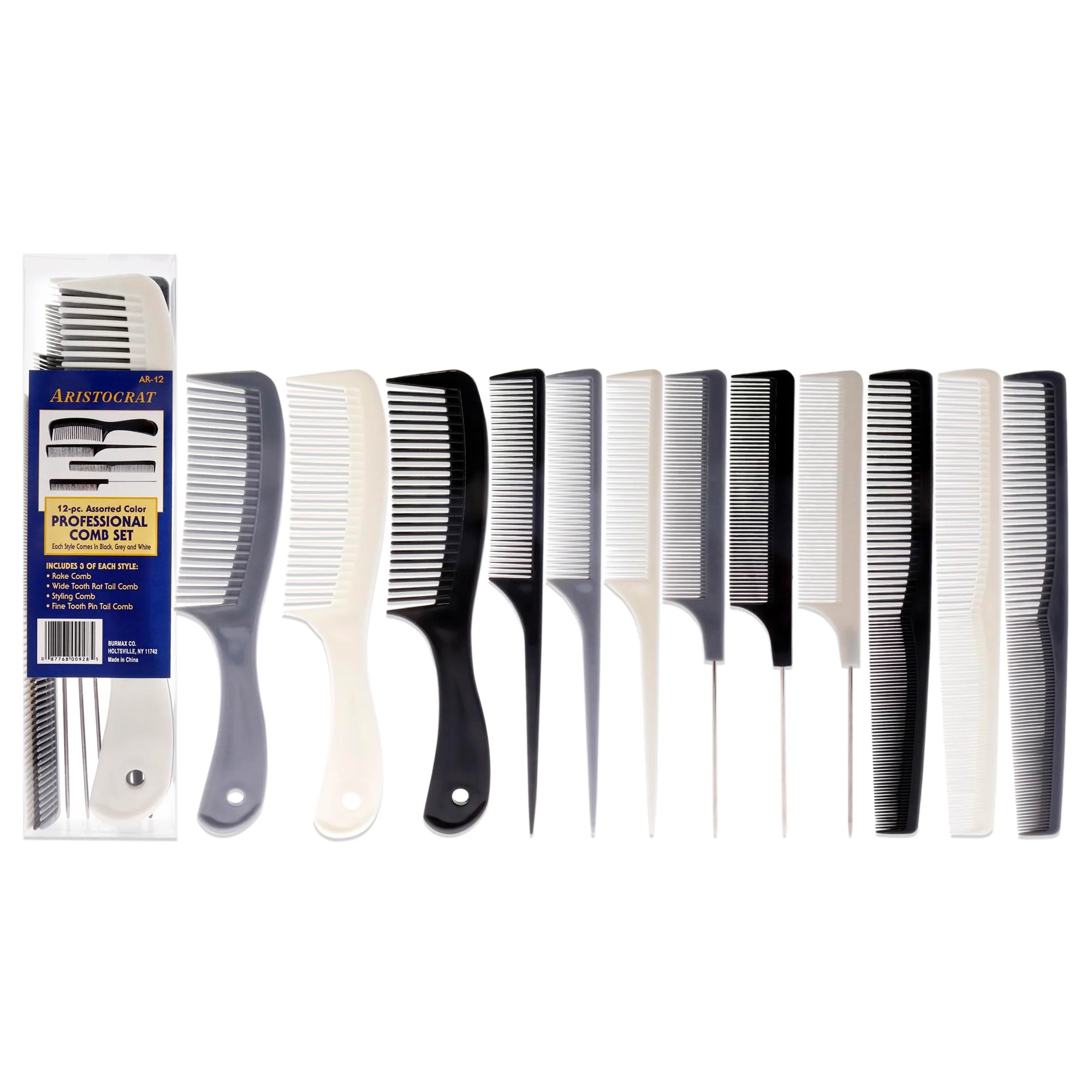Aristocrat 12 Piece Plastic Comb Set