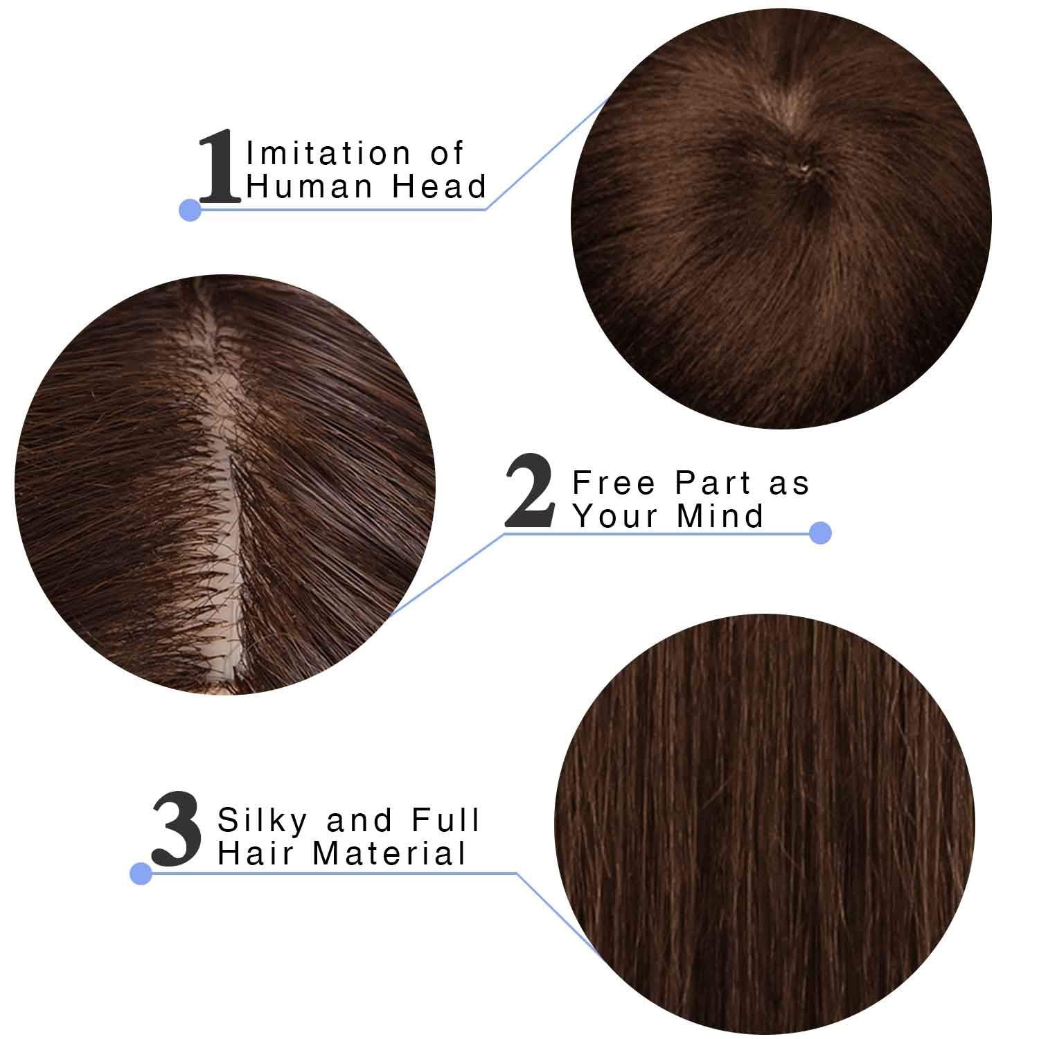 Armmu Mannequin Head with Hair 80% Human Hair Doll Head 26"-28" Hairdresser Practice Training Head Cosmetology Manikin with 9 Tools and Clamp - #4 Brown - Image 7