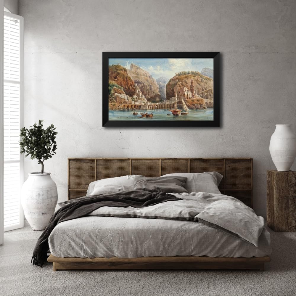 ArtDirect Fishing at Atrani on the Amalfi coast Custom Framed Art Print Giclee Print or Canvas Options with Various Sizes and Customization by Giovanni Lanza - Image 9