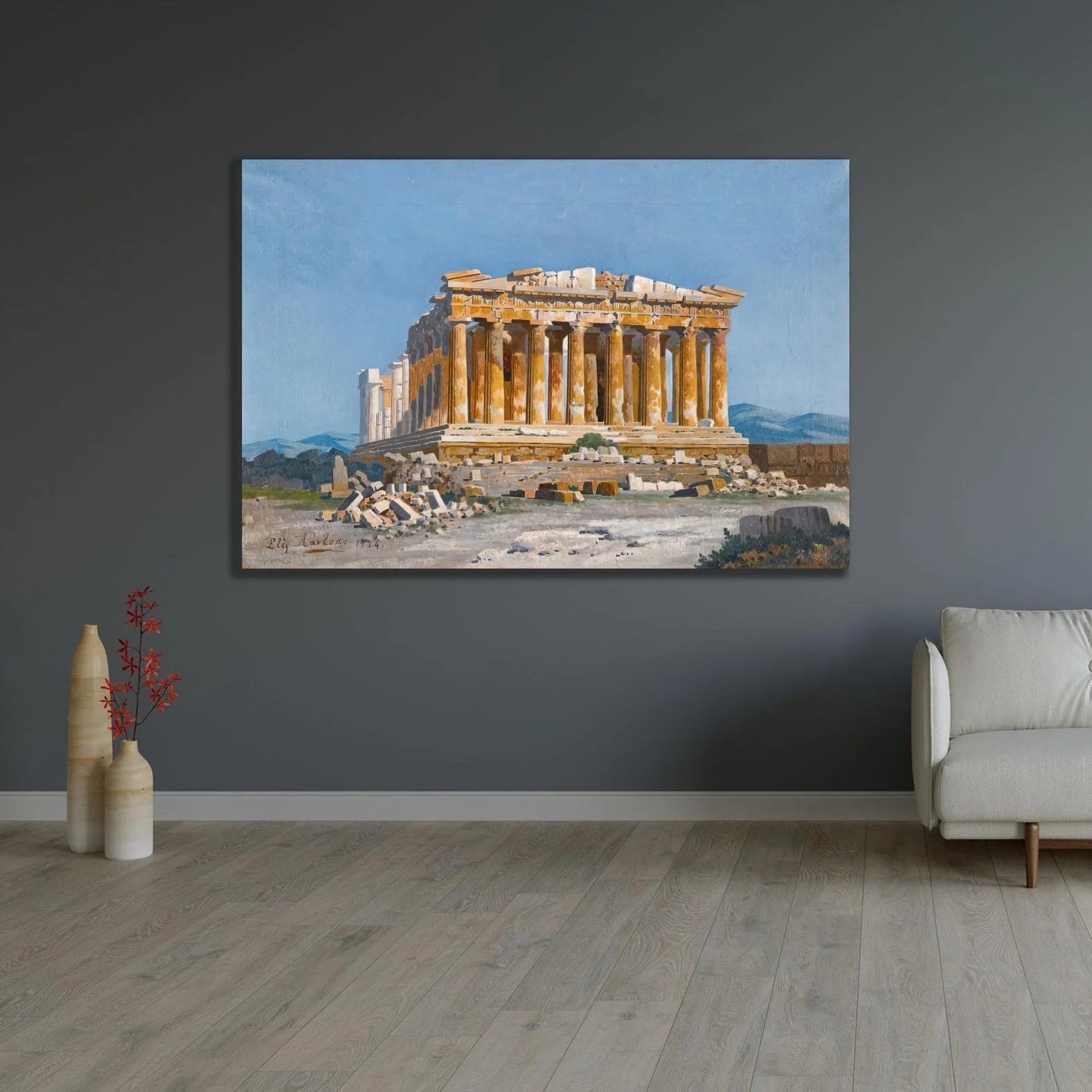 ArtDirect The Acropolis (1924) Custom Framed Art Print Giclee Print or Canvas Options with Various Sizes and Customization by Stephanos Lanza - Image 7