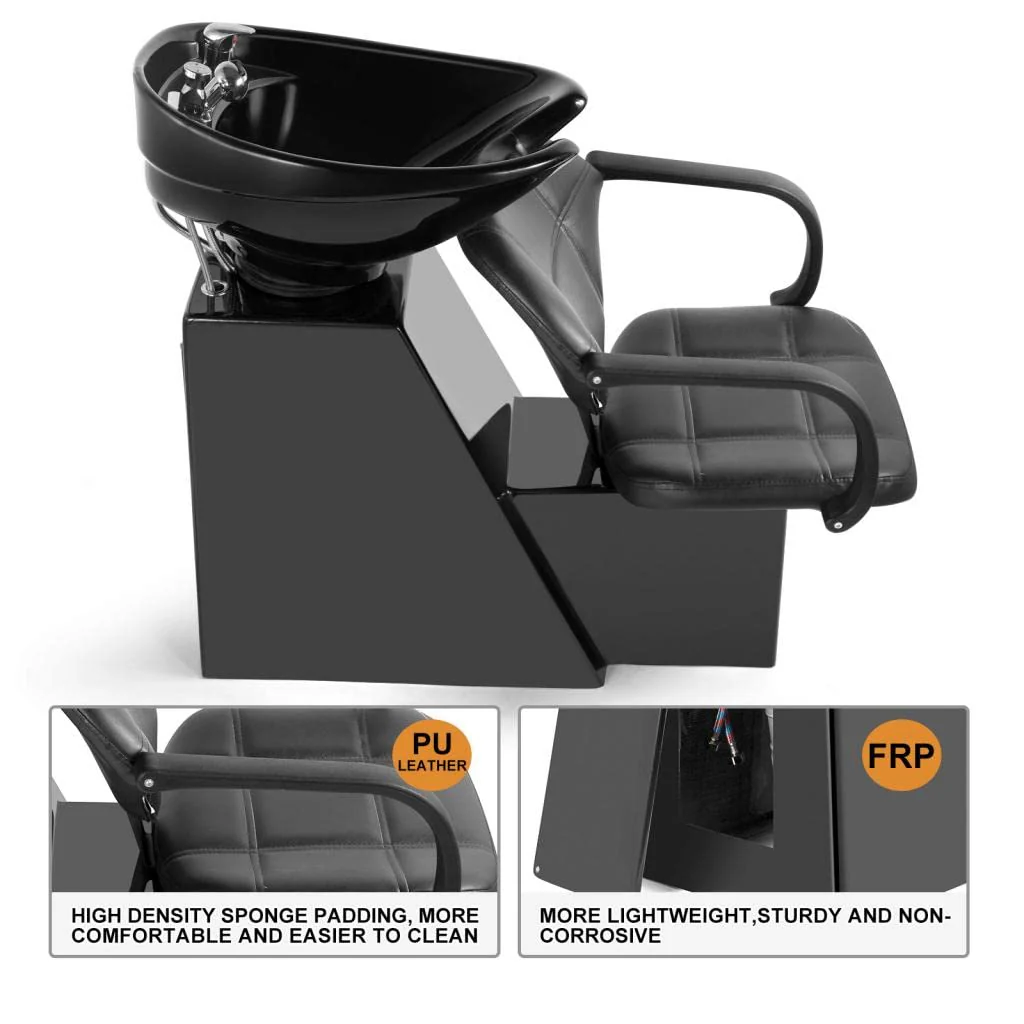 Artist hand Shampoo Bowls Shampoo Barber Backwash Chair Ceramic Shampoo Bowl Sink Chair, with Foot Pedal for Spa Beauty Salon Equipment - Image 5