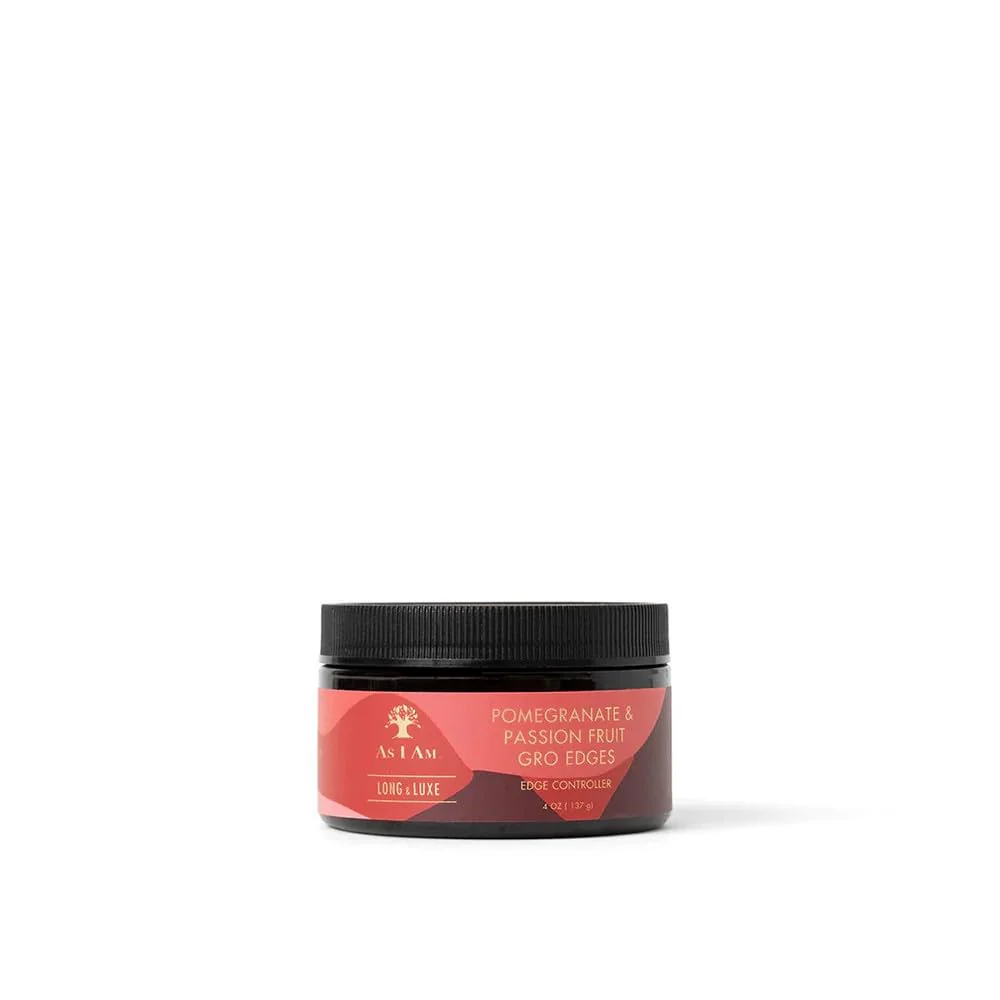 As I Am Long and Luxe Groedge Edge Controller 4oz - Rejuvenates, Strengthens Hair Line - Long Lasting Hold, Flake Free - Enriched with Pomegranate, Passion Fruit
