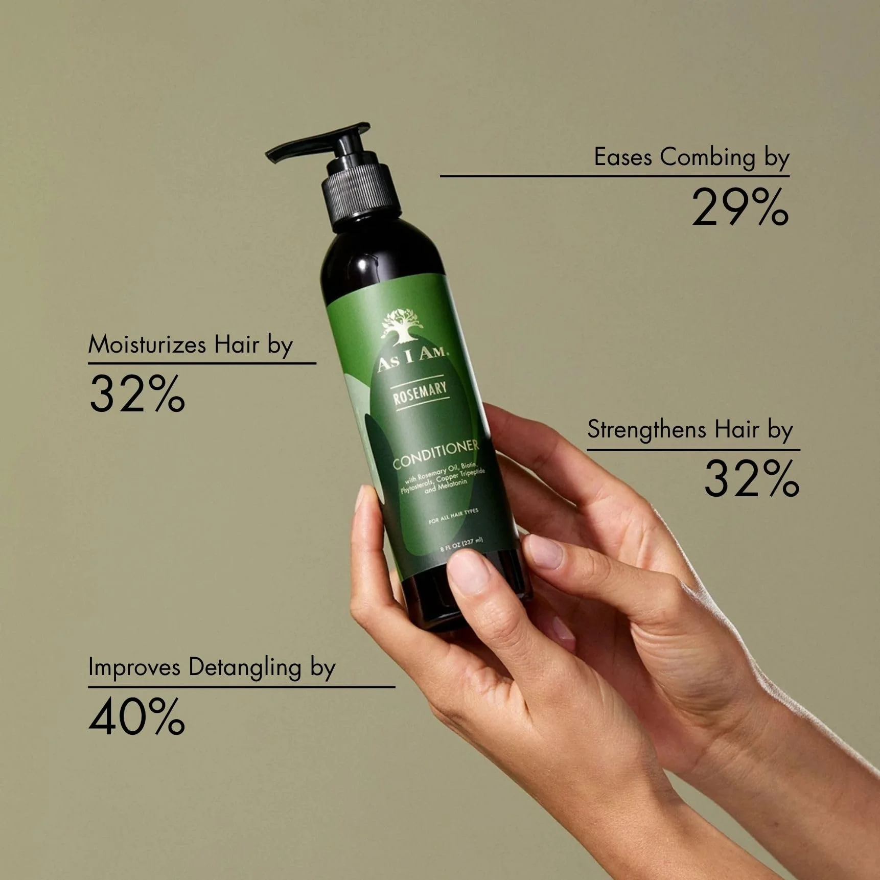 As I Am Rosemary Conditioner 8 oz - with Biotin & Saw Palmetto - Image 2