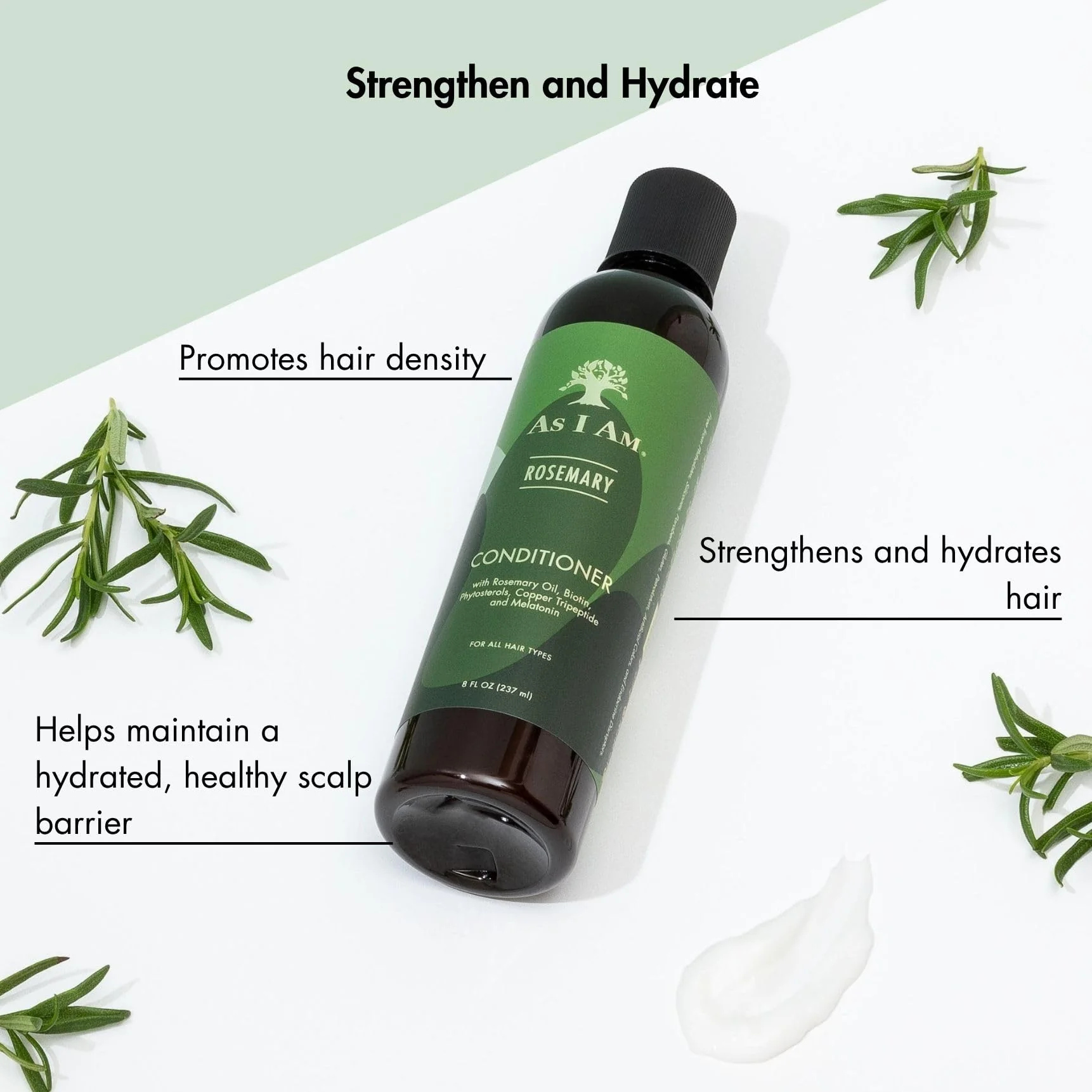 As I Am Rosemary Conditioner 8 oz - with Biotin & Saw Palmetto - Image 4