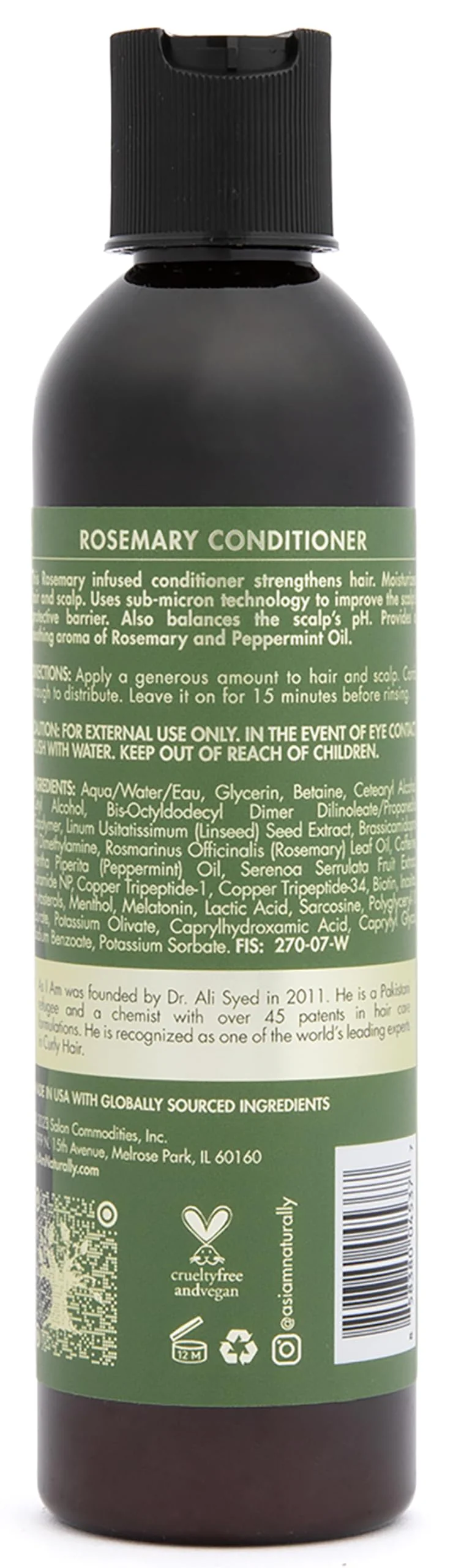 As I Am Rosemary Conditioner 8 oz - with Biotin & Saw Palmetto - Image 5