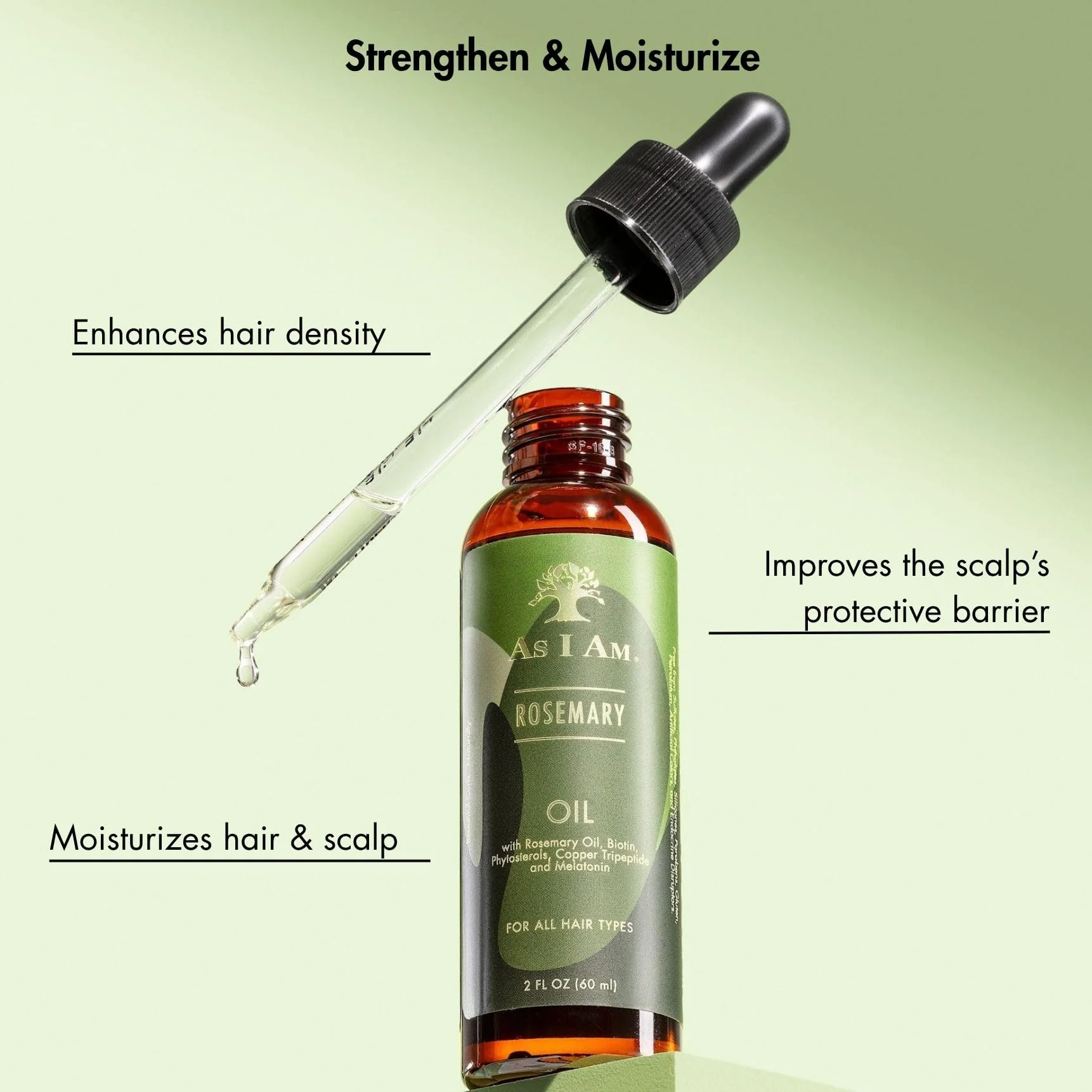 As I Am Rosemary Oil - 2 oz - Hair Density Serum - with Biotin & Saw Palmetto - Image 4