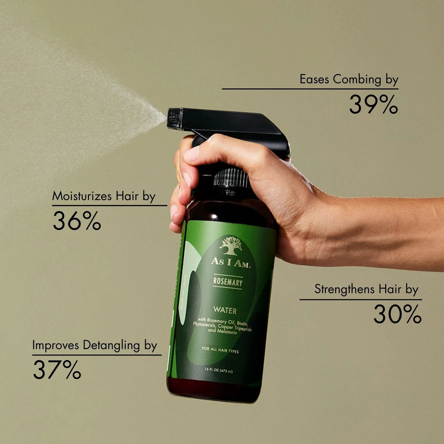 As I Am Rosemary Water 16 oz - Scalp Treatment for Hair Density - with Biotin & Saw Palmetto - Image 2