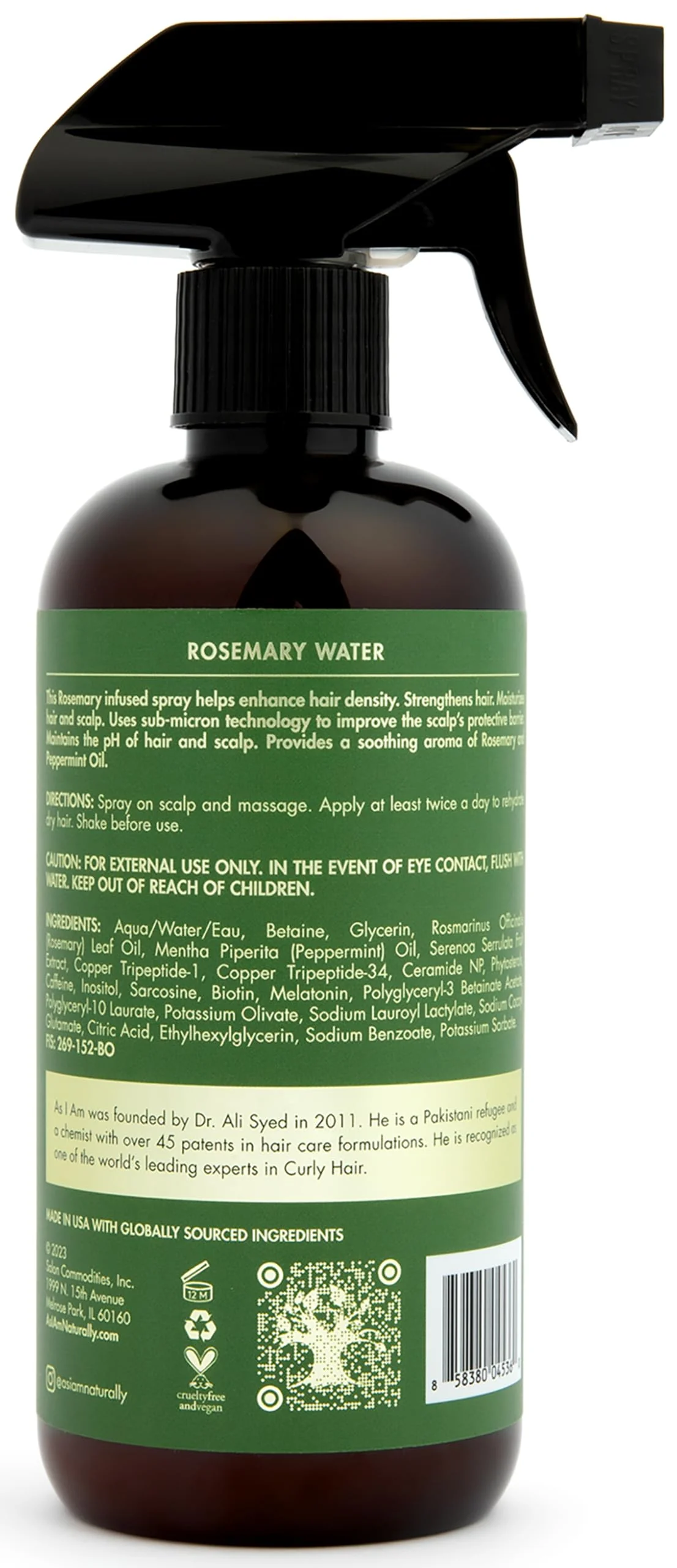 As I Am Rosemary Water 16 oz - Scalp Treatment for Hair Density - with Biotin & Saw Palmetto - Image 5