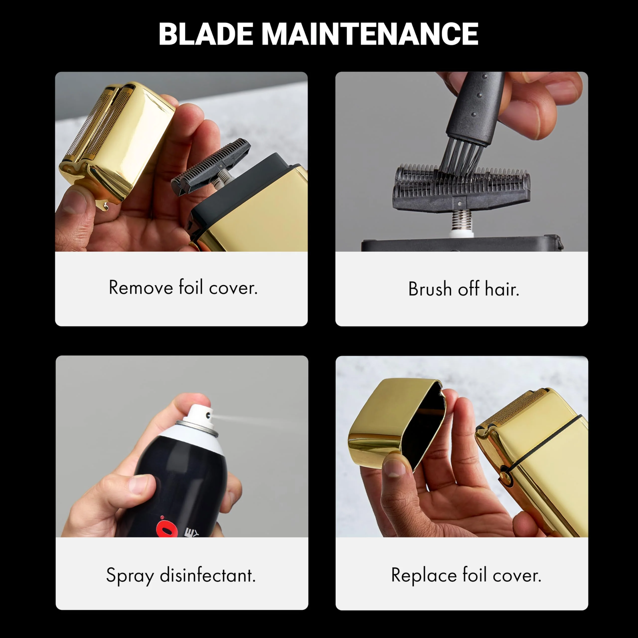 BaBylissPRO Barberology Double Foil Shaver FXFS2B BLACKFX Professional Electric Shaver - Image 2
