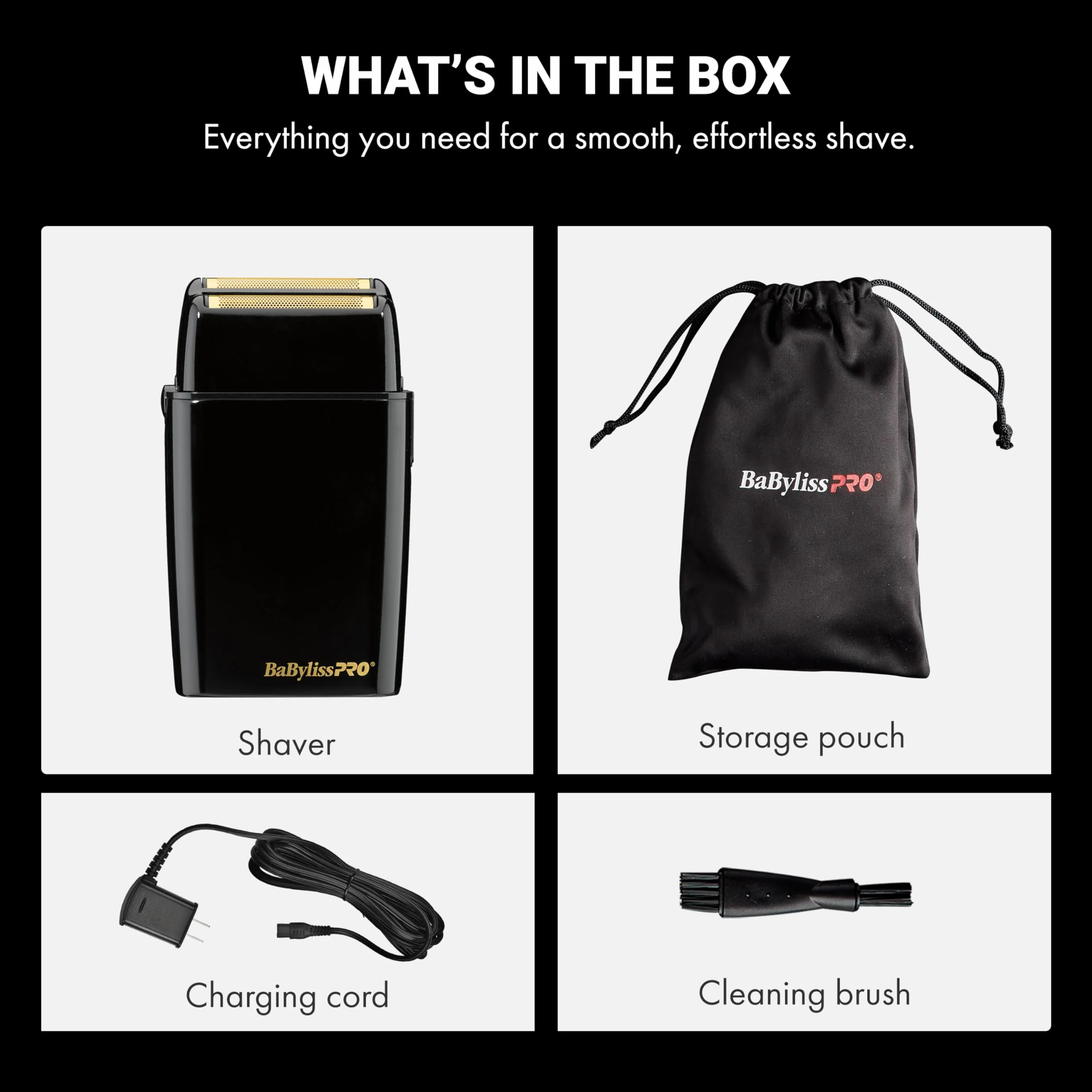 BaBylissPRO Barberology Double Foil Shaver FXFS2B BLACKFX Professional Electric Shaver - Image 4