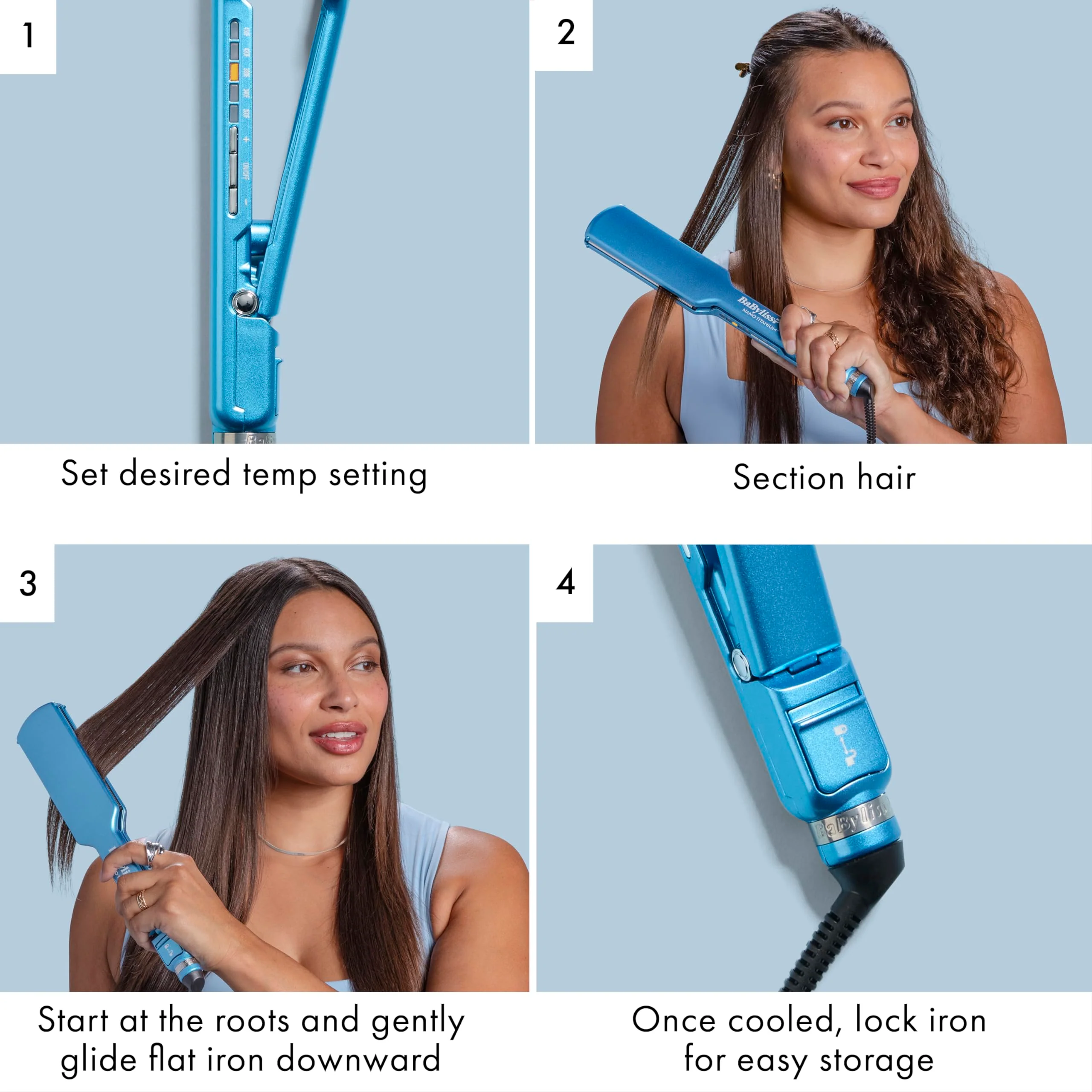 BaBylissPRO Flat Iron Hair Straightener, 1 Inch Digital Nano Titanium, Hair Styling Tools & Appliances, BNT4172T - Image 3