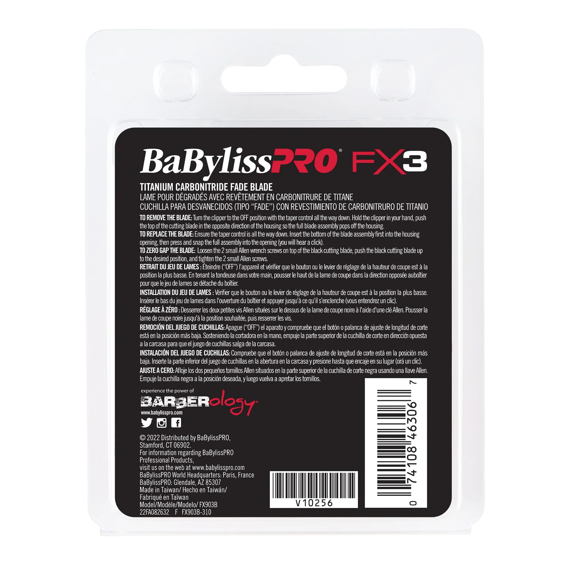 BaBylissPRO FX903B FX3 Titanium Carbon Nitride Fade Replacement Clipper Blade - Image 6