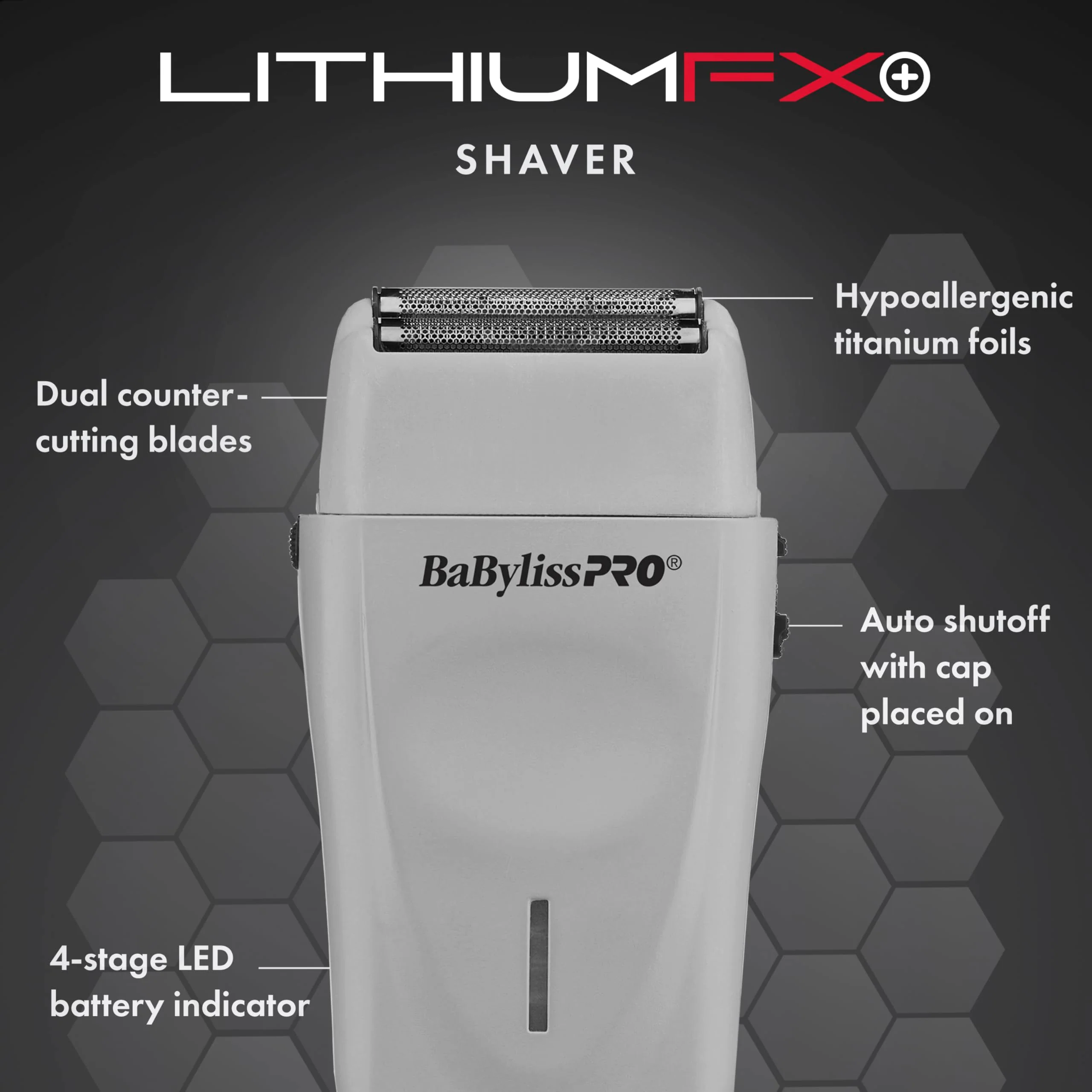 BaBylissPRO Limited Edition LithiumFX+ Cord/Cordless Lithium Ergonomic Double Foil Shaver (Mist Collection) - Image 2