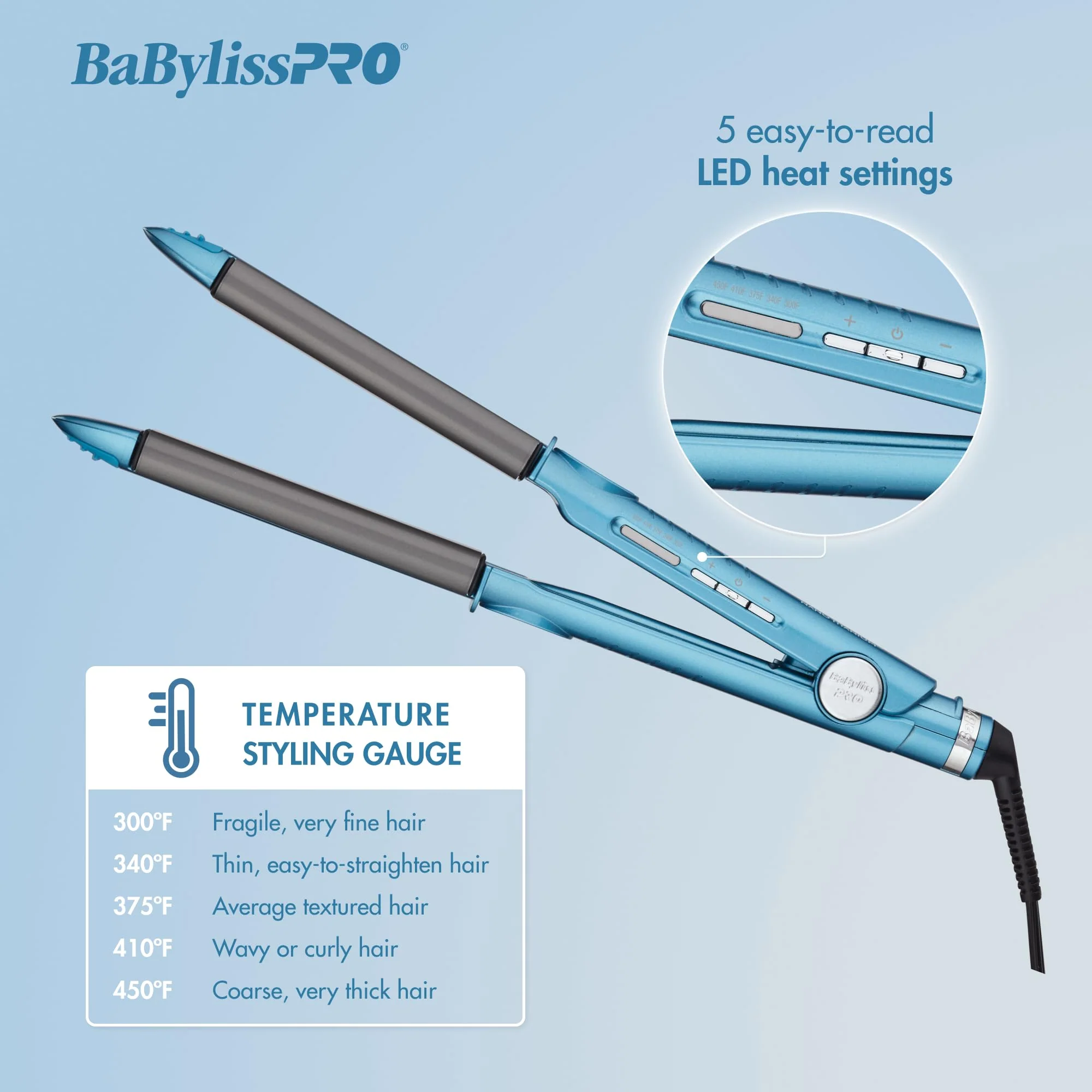 BaBylissPRO Nano Titanium 1" Curved Styling Iron and 1" Extended -Barrel Curling Iron Prepack - Image 3
