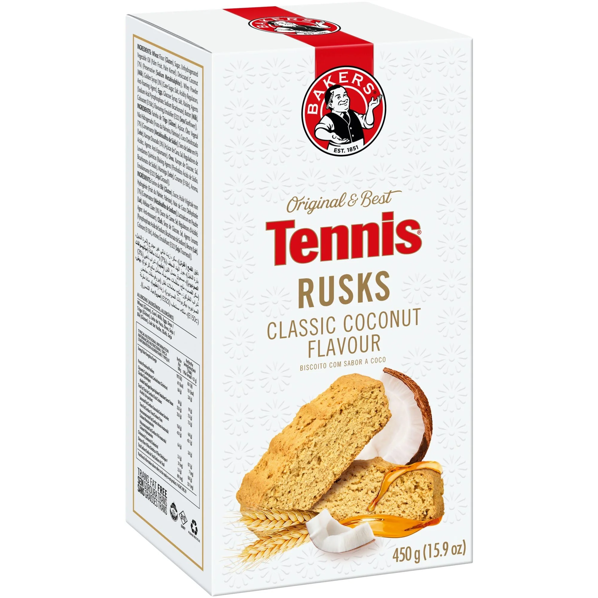 Bakers Tennis Biscuit Rusk | 1 Pack | 450g | Coconut Flavored Rusk | Special Edition | - Image 2